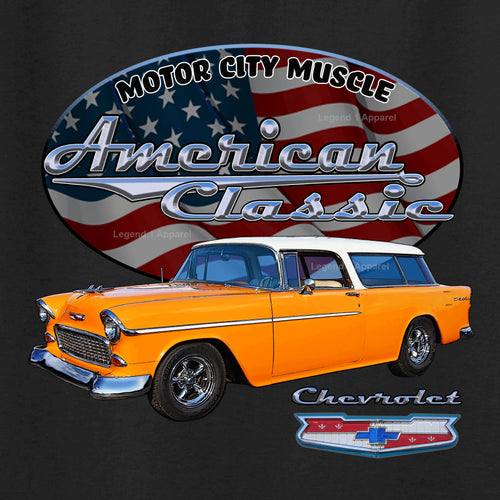 1955 Chevrolet Bel Air Nomad - American Classic Muscle Car T-shirt