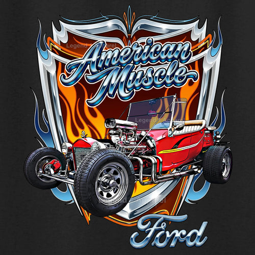 1923 Ford T Bucket American Muscle T-Shirt – 23 Ford Car Graphic Tee