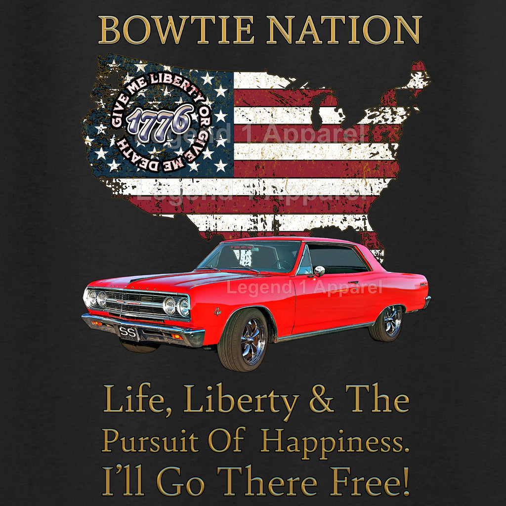 1965 Chevrolet Chevelle SS Bowtie Nation T-Shirt – 65 Chevy Classic Car Graphic Tee