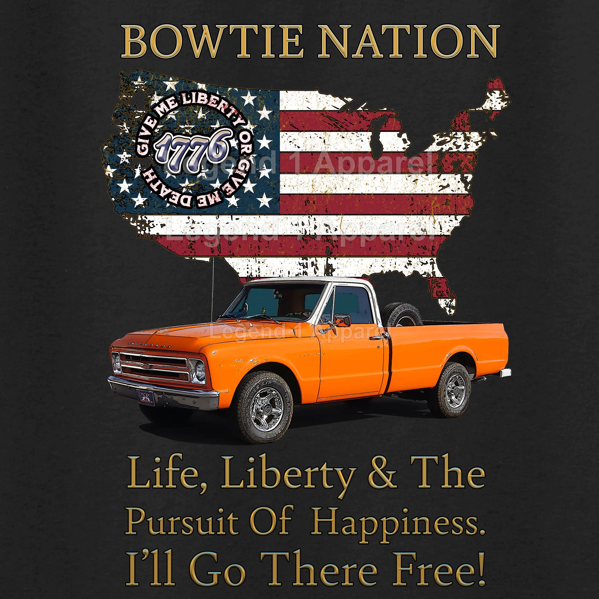 1967 Chevrolet Pick Up Truck Bowtie Nation T-Shirt – 67 Chevy Classic Truck Graphic Tee (Copy)