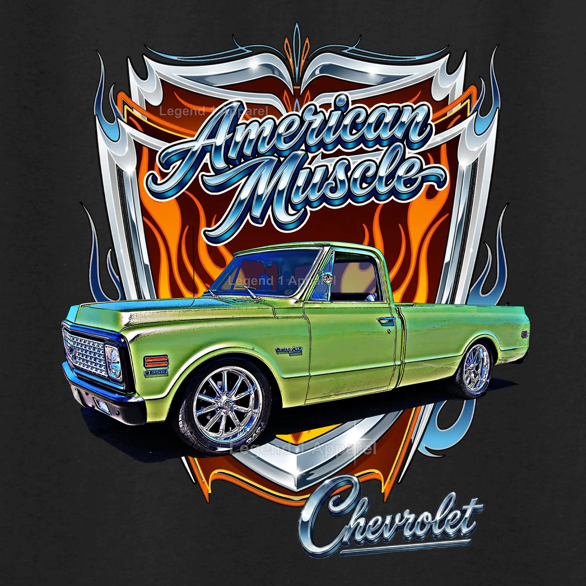 1972 Chevrolet Truck American Muscle T-Shirt – 72 Chevy C10 Classic Pick Up Graphic Tee