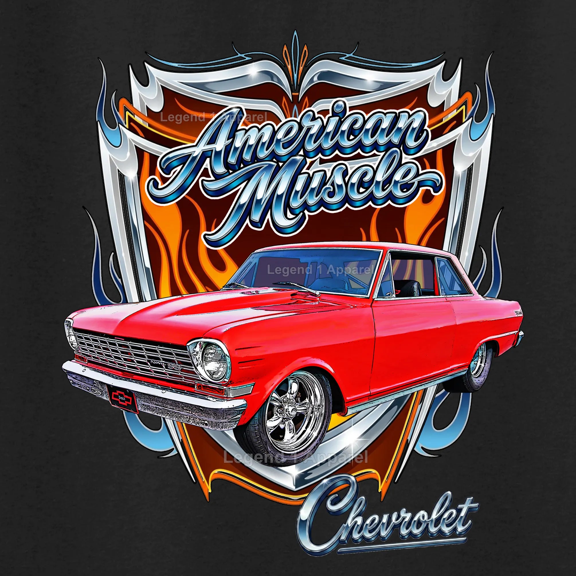 1964 Chevrolet Nova SS American Muscle T-Shirt – 64 Chevy Classic Car Graphic Tee