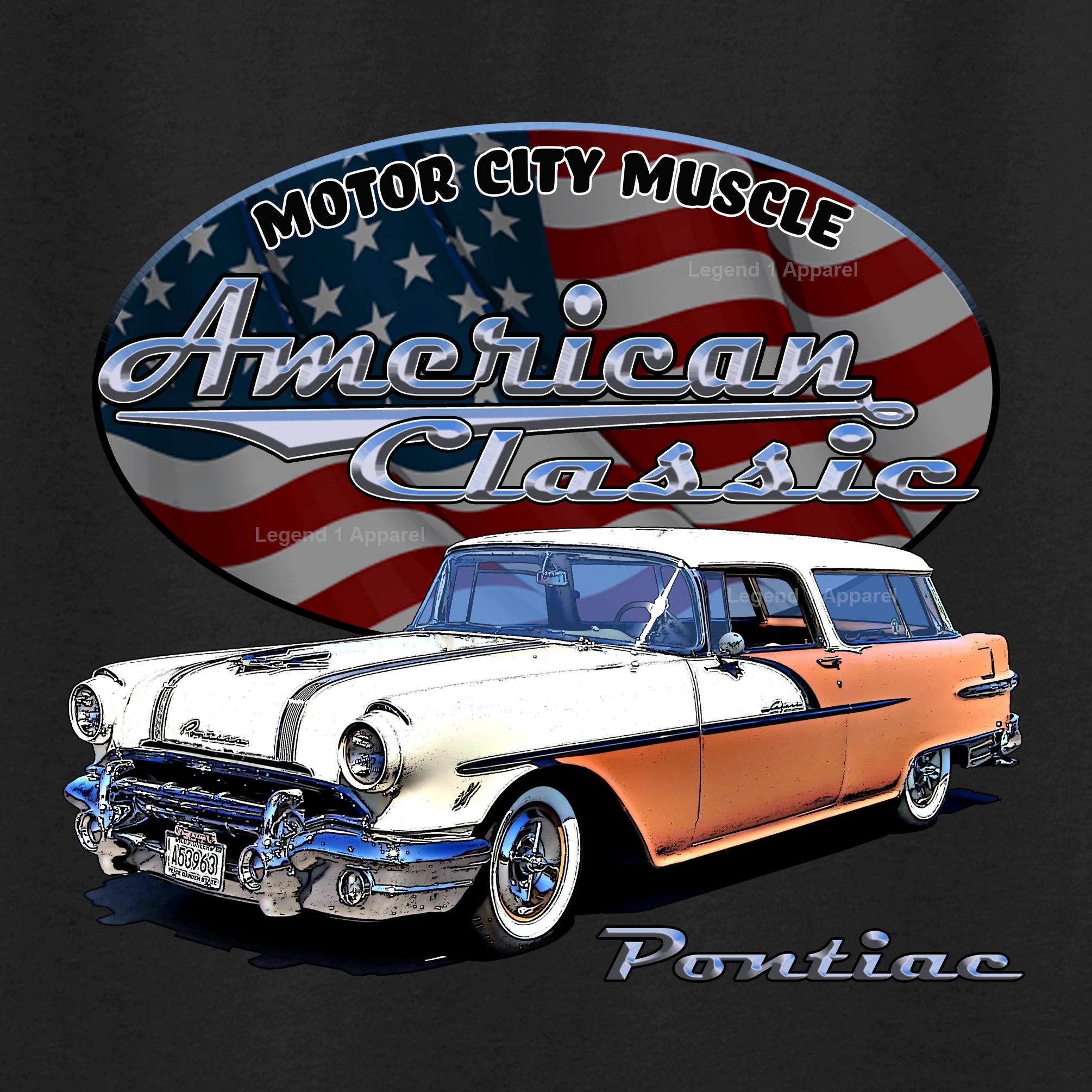 1955 Pontiac Safari Station Wagon - American Classic Muscle Car T-shirt