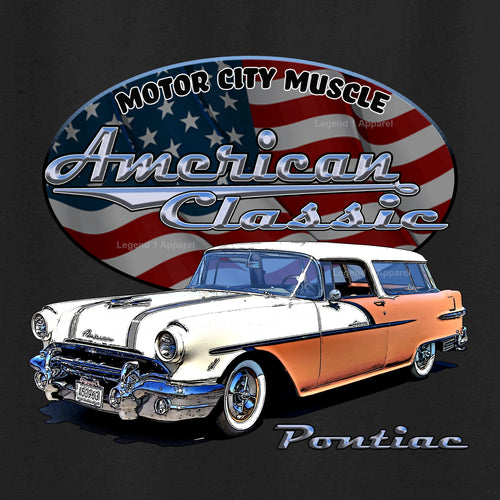 1955 Pontiac Safari Station Wagon - American Classic Muscle Car T-shirt