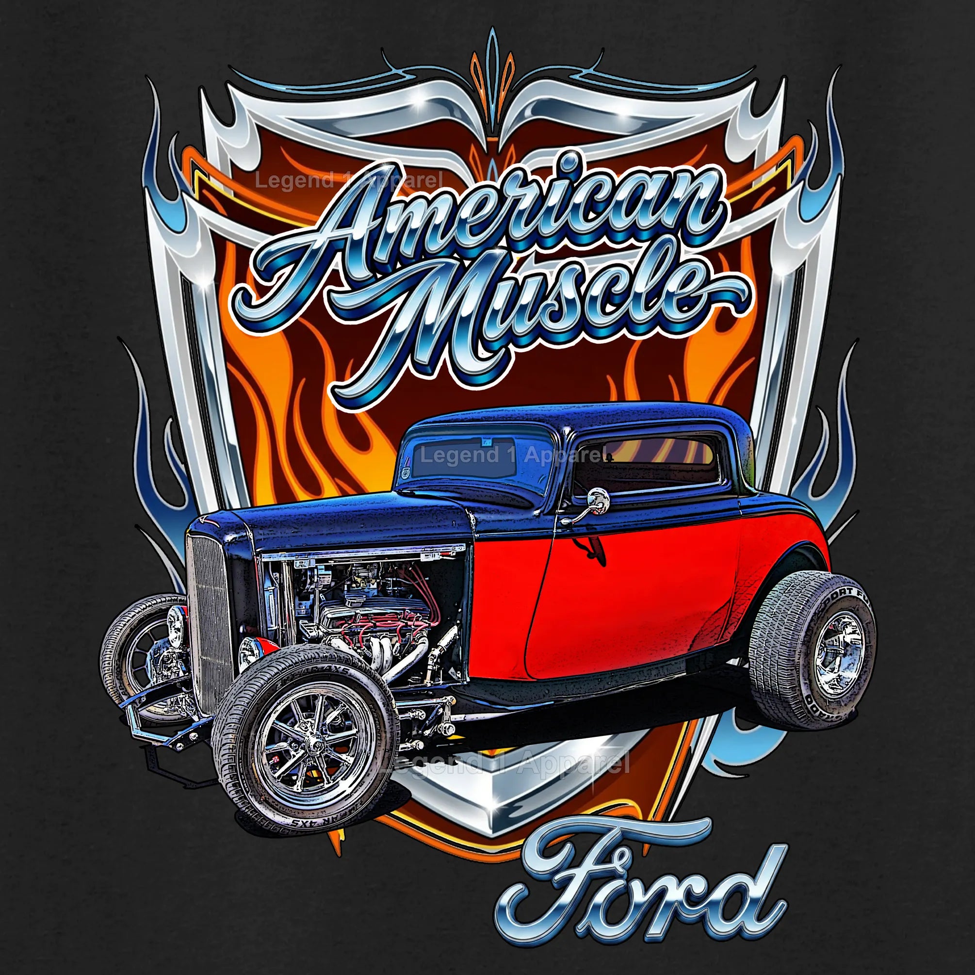 1932 Ford Coupe American Muscle T-Shirt – 32 Deuce Coupe Ford Car Graphic Tee