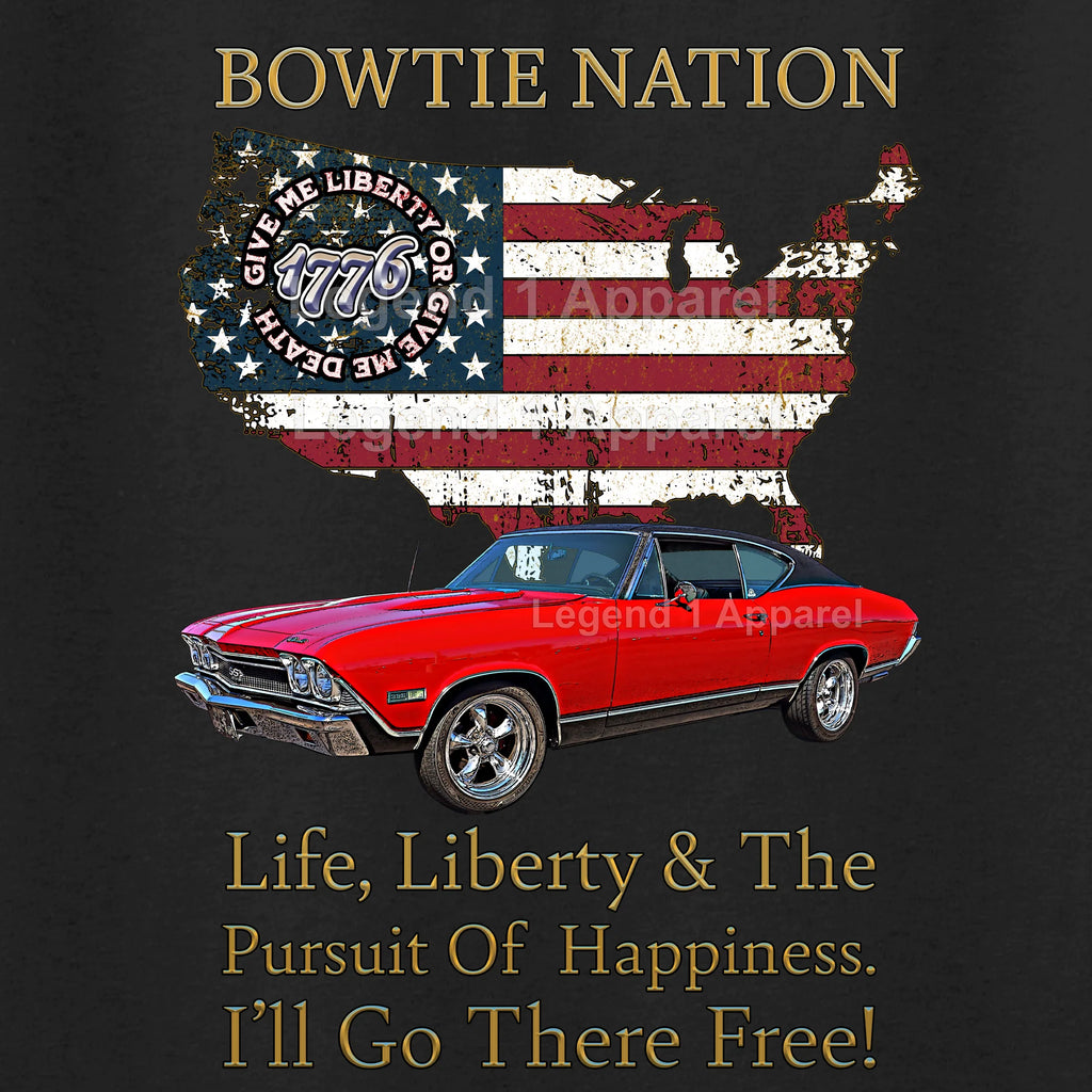 1968 Chevrolet Chevelle SS Bowtie Nation T-Shirt – 68 Chevy Classic Car Graphic Tee