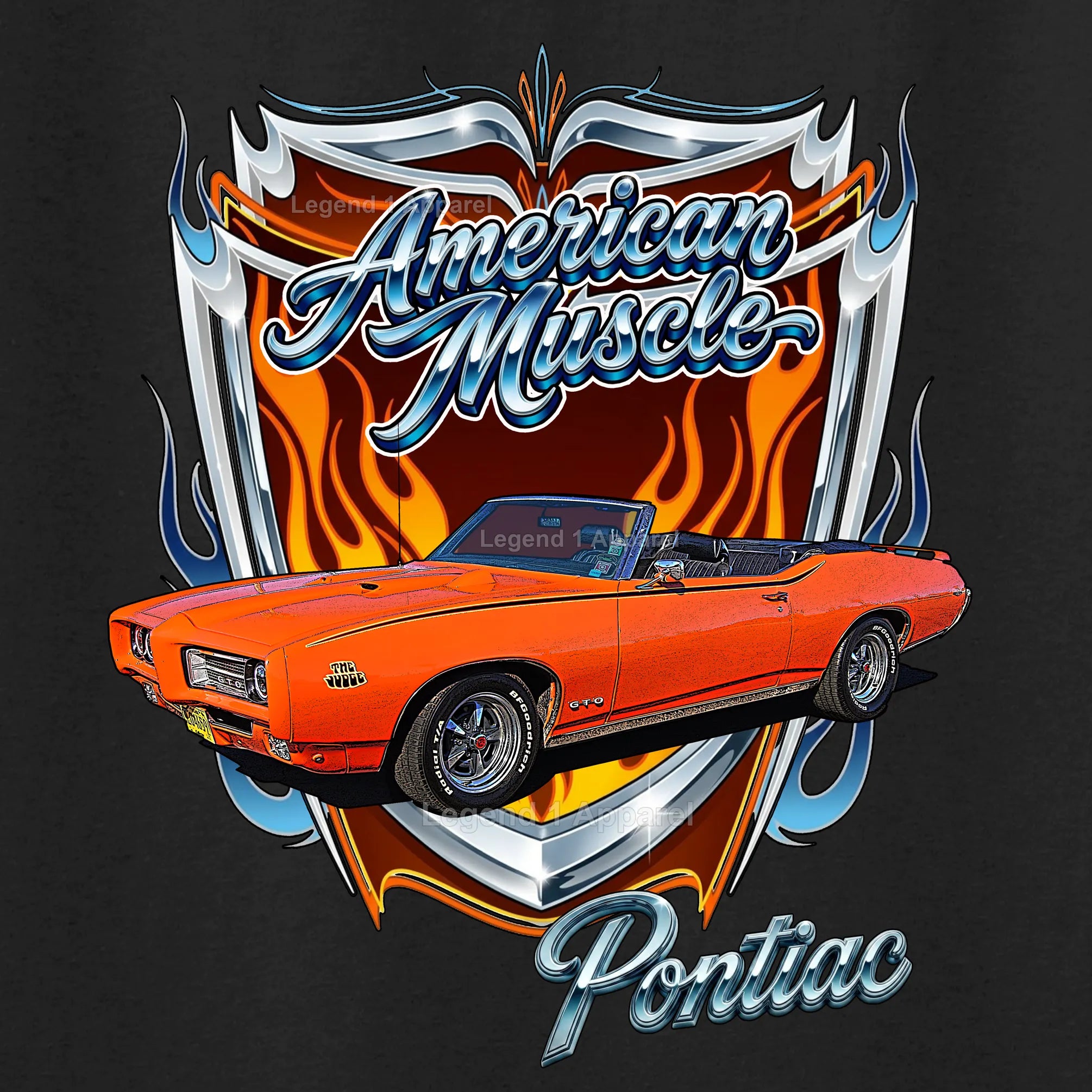 1969 Pontiac GTO American Muscle T-Shirt – 69 Judge GTO Classic Car Graphic Tee