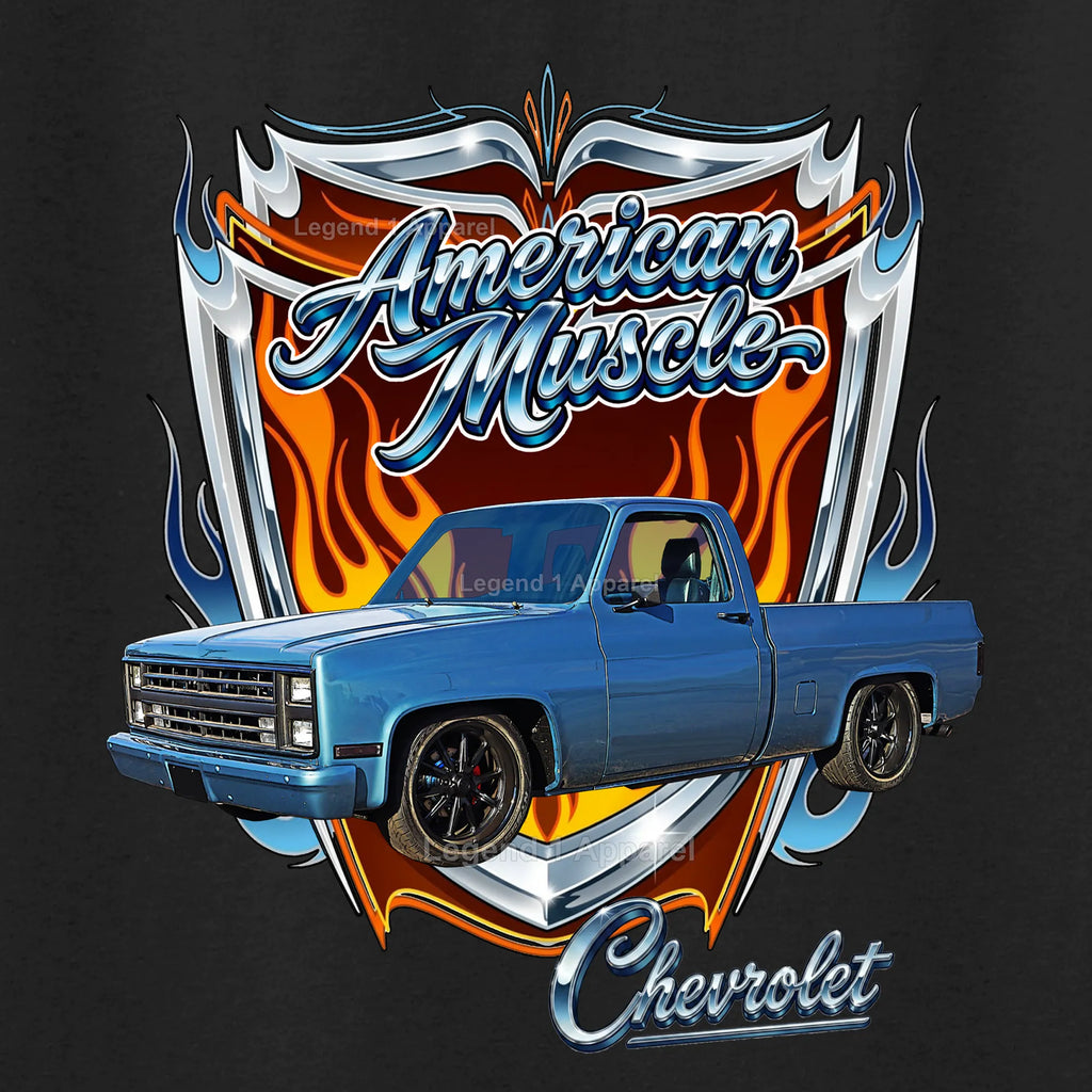 1986 Chevrolet Truck American Muscle T-Shirt – 86 Chevy C10 Classic Pick Up Graphic Tee