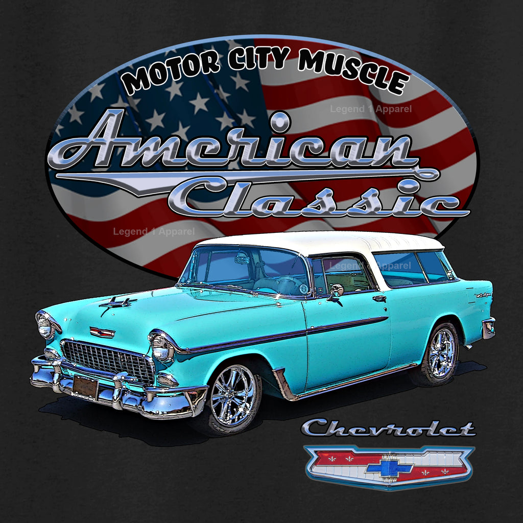 1955 Chevrolet Bel Air Nomad - American Classic Muscle Car T-shirt