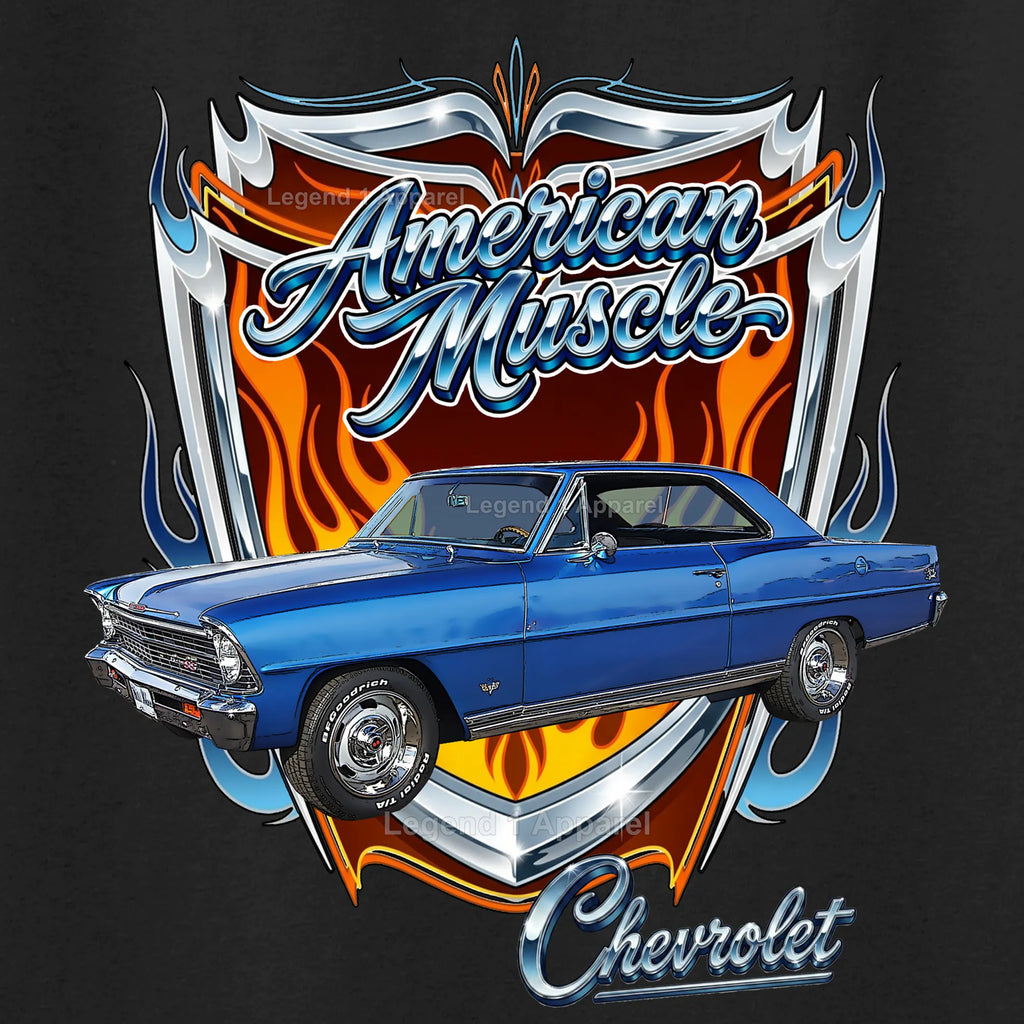 1967 Chevrolet Nova SS American Muscle T-Shirt – 67 Chevy Classic Car Graphic Tee