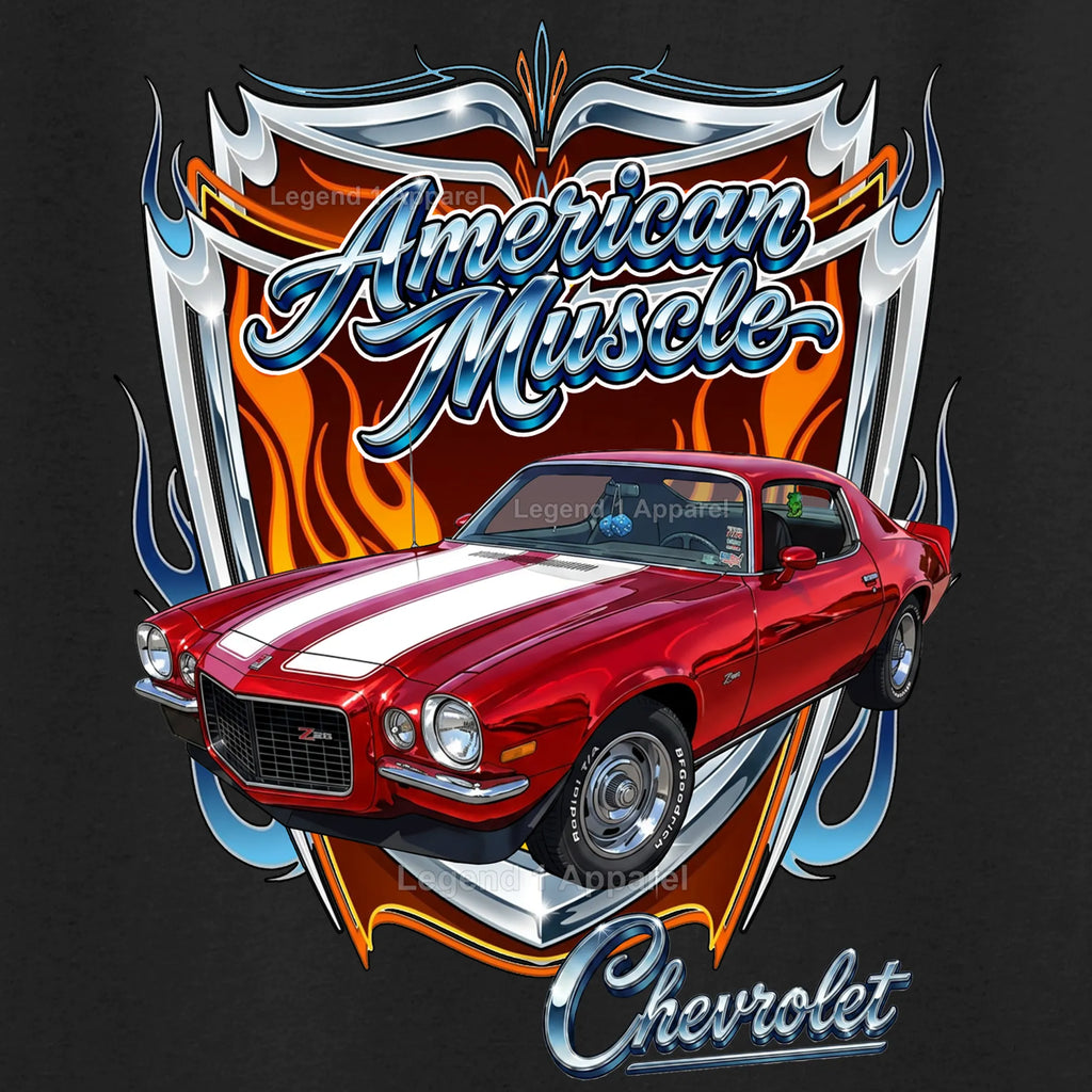 1970 Chevrolet Camaro American Muscle T-Shirt – 70 Chevy Classic Car Graphic Tee