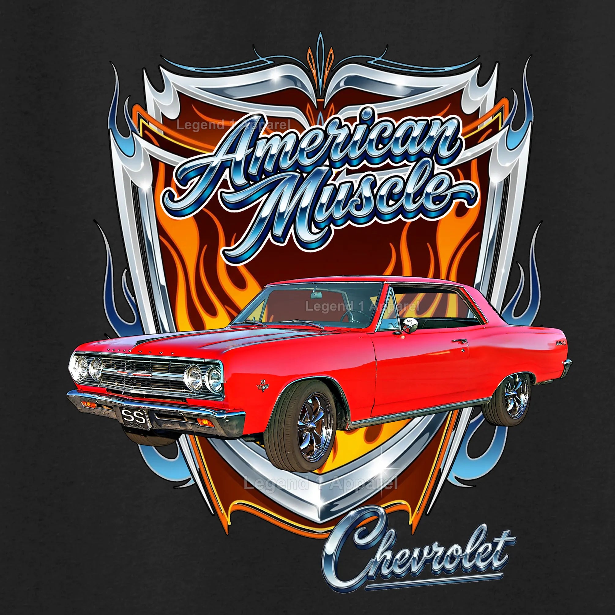 1965 Chevrolet Chevelle SS American Muscle T-Shirt – 65 Chevy Classic Car Graphic Tee