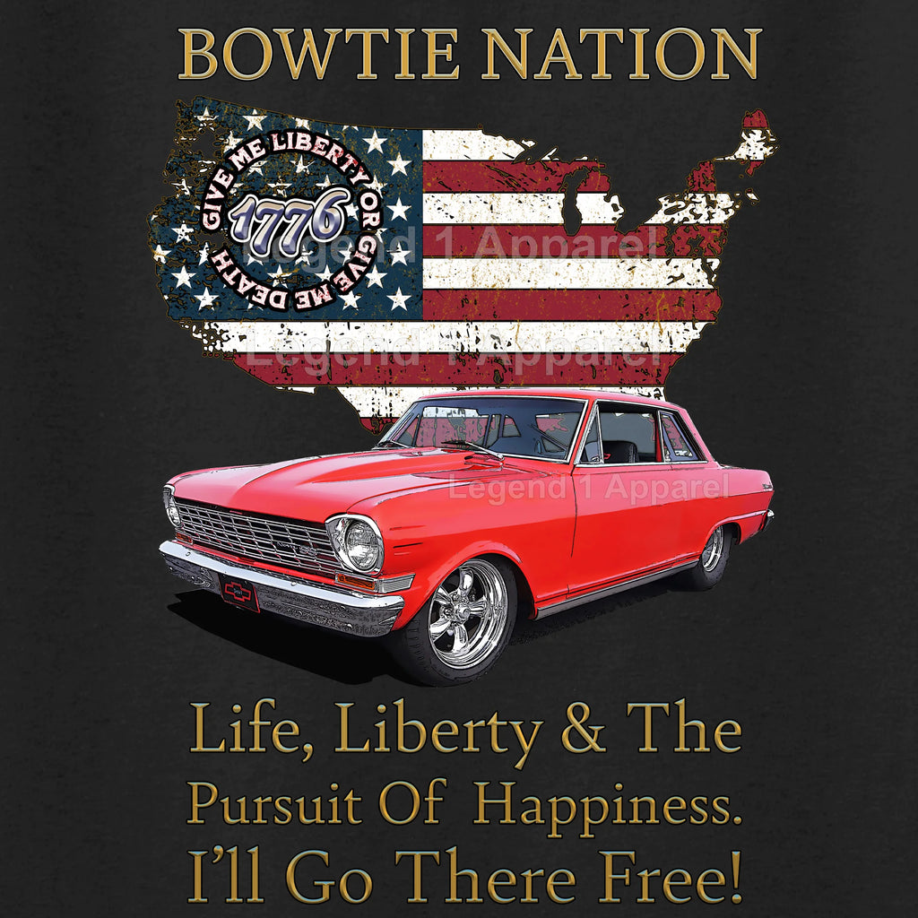 1964 Chevrolet Nova SS Bowtie Nation T-Shirt – 64 Chevy Classic Car Graphic Tee