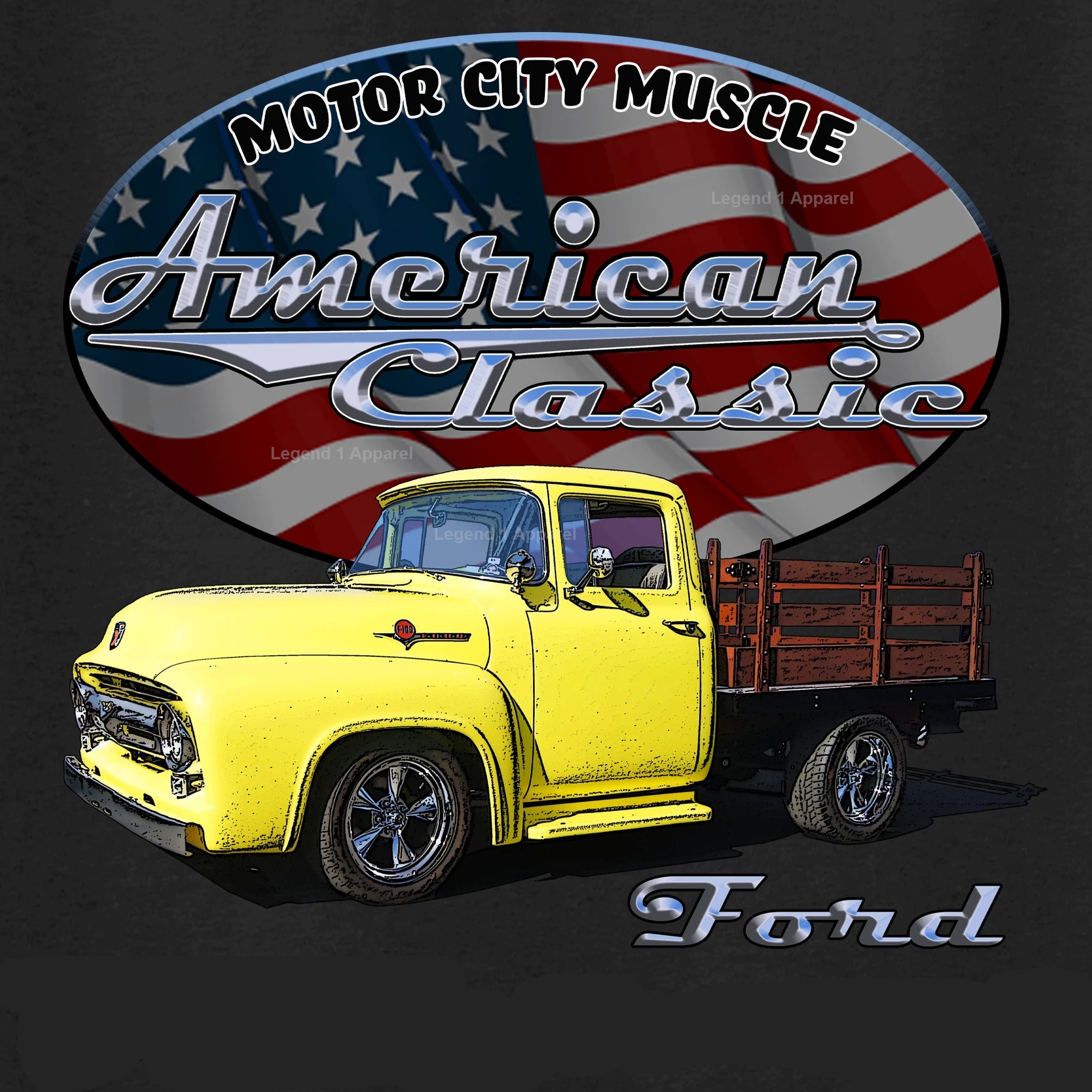 1956 Ford F100 Stake Truck - American Classic Pickup T-shirt