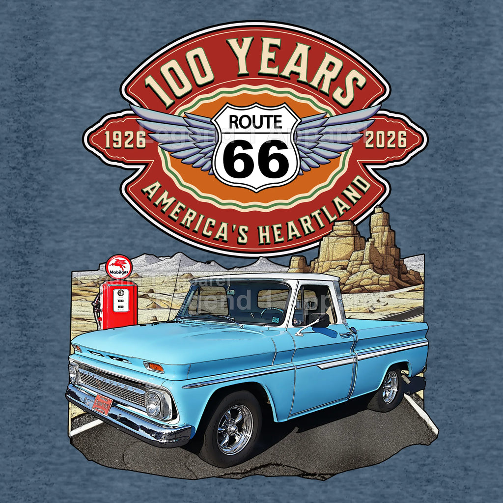 1964 Chevrolet Pick up Classic Truck Graphic Tee – Route 66 100 Years T-Shirt