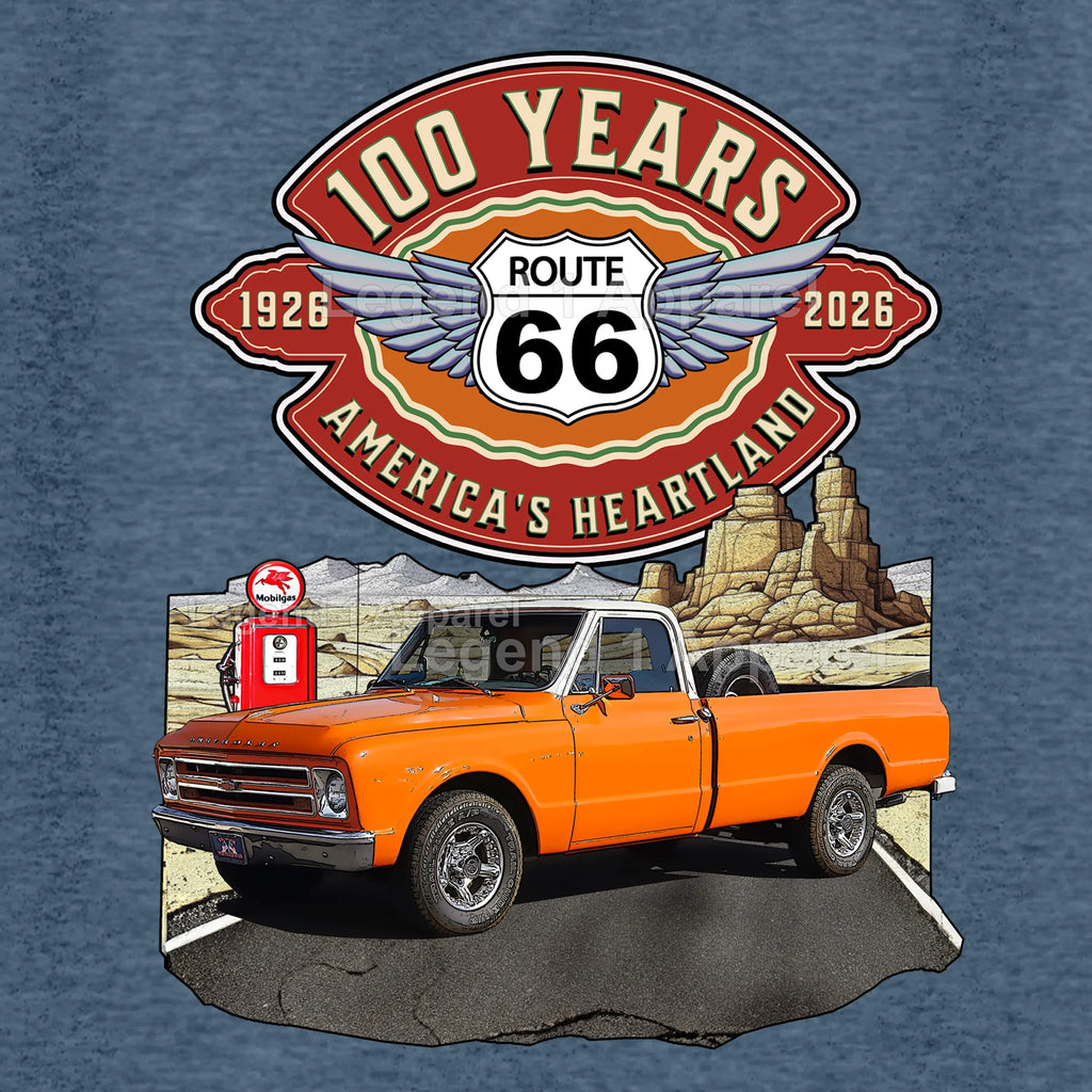 1967 Chevrolet Pick up Classic Truck Graphic Tee – Route 66 100 Years T-Shirt