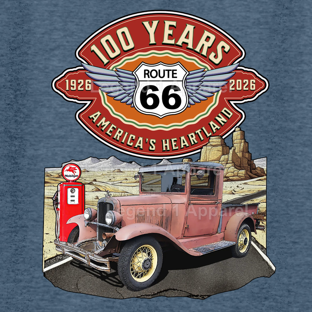 1932 Chevrolet Pick up Truck Classic Truck Graphic Tee – Route 66 100 Years T-Shirt