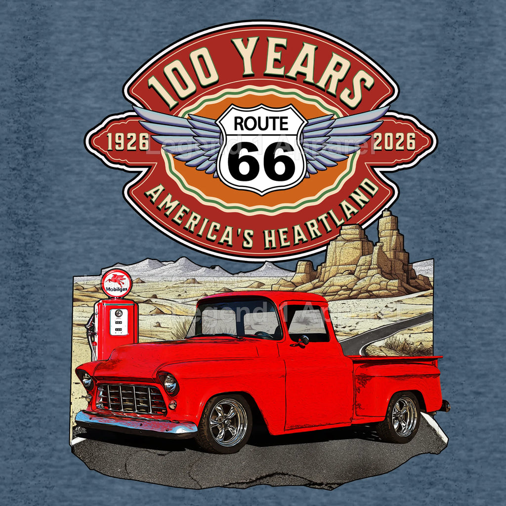 1956 Chevrolet Pick up Classic Truck Graphic Tee – Route 66 100 Years T-Shirt