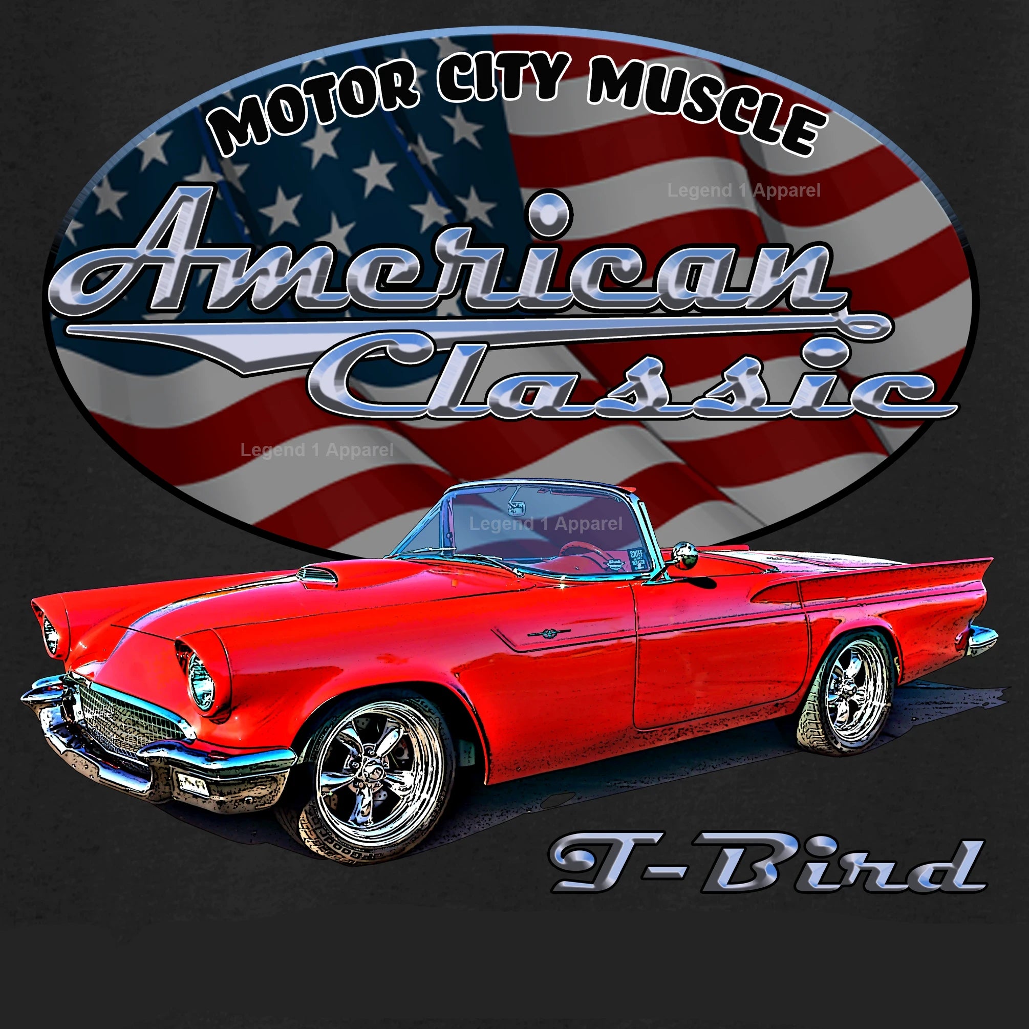 1957 Ford Thunderbird - American Classic Muscle Car T-shirt