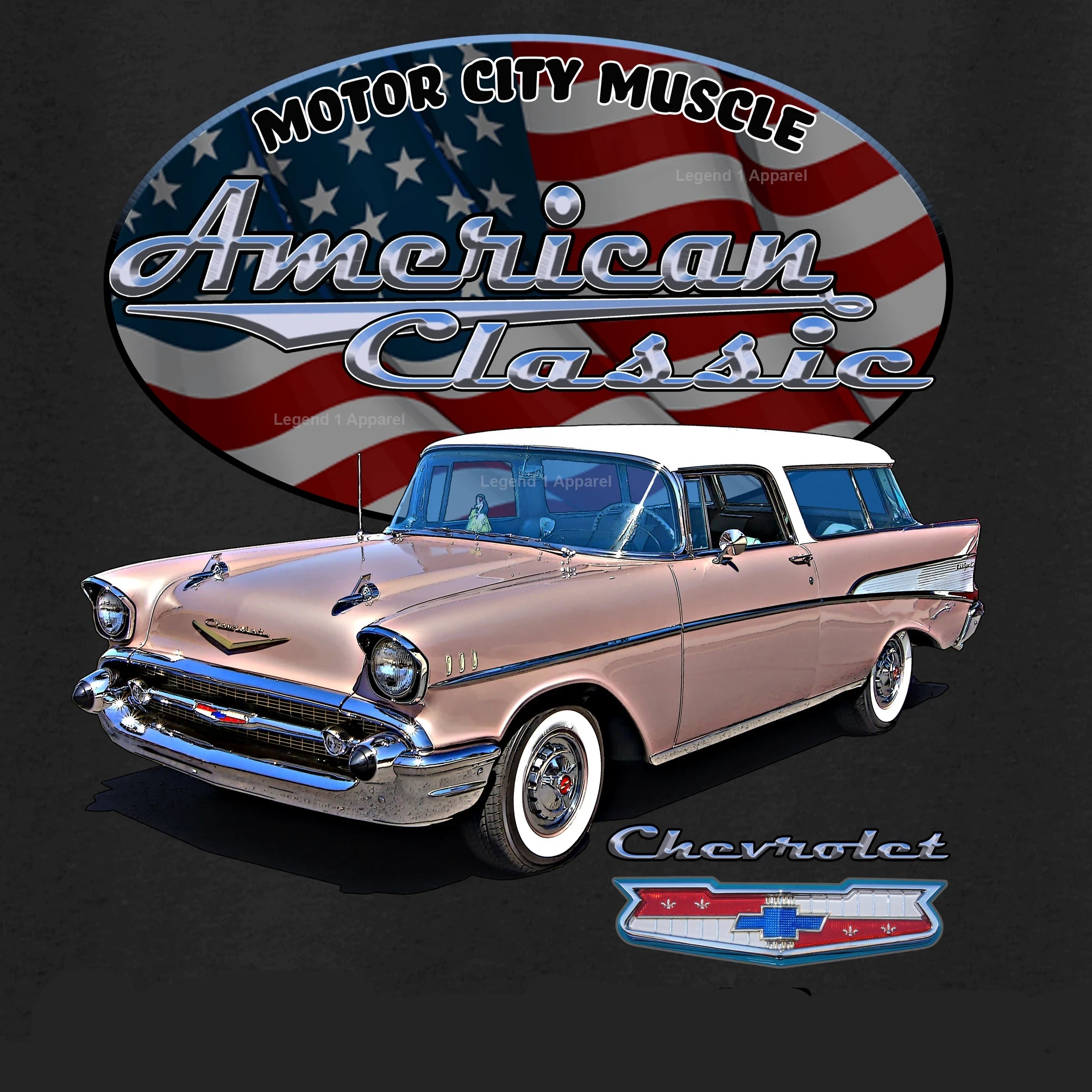 1957 Chevrolet Bel Air Nomad - American Classic Muscle Car T-shirt