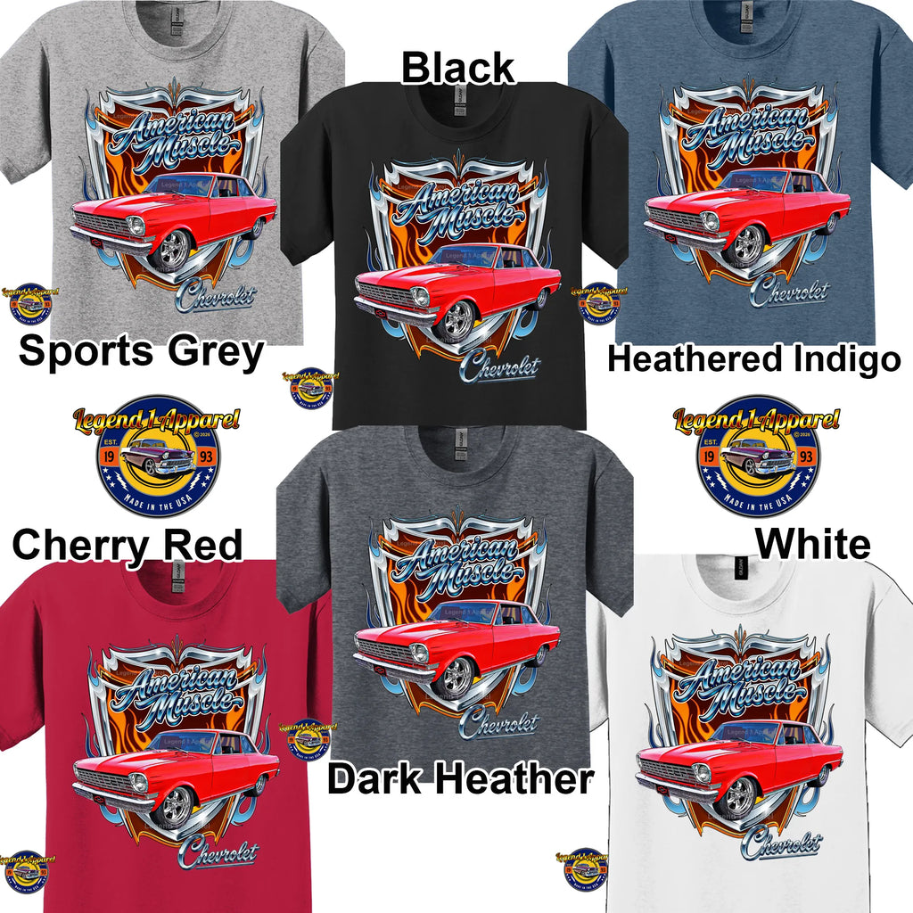 1964 Chevrolet Nova SS American Muscle T-Shirt – 64 Chevy Classic Car Graphic Tee