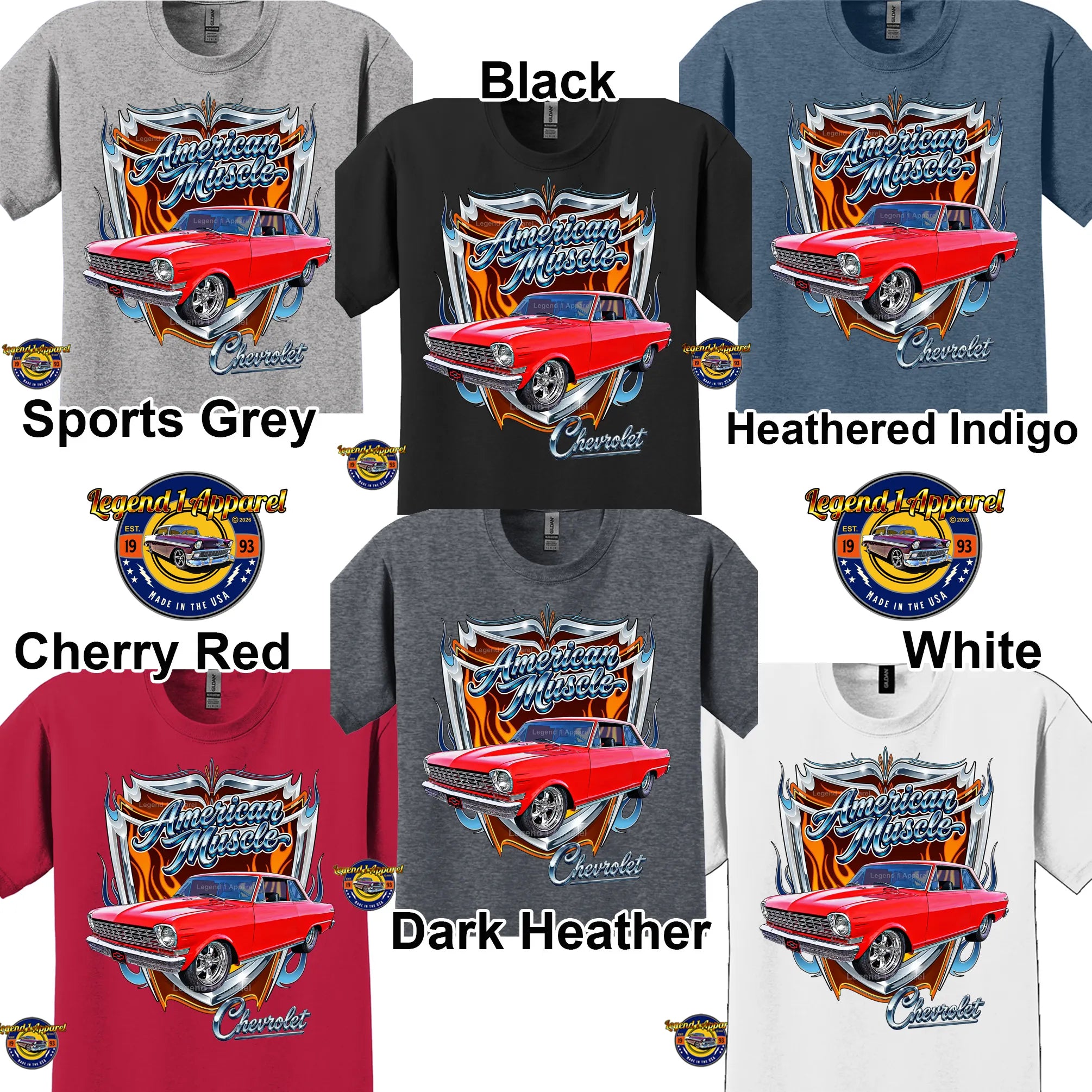 1964 Chevrolet Nova SS American Muscle T-Shirt – 64 Chevy Classic Car Graphic Tee
