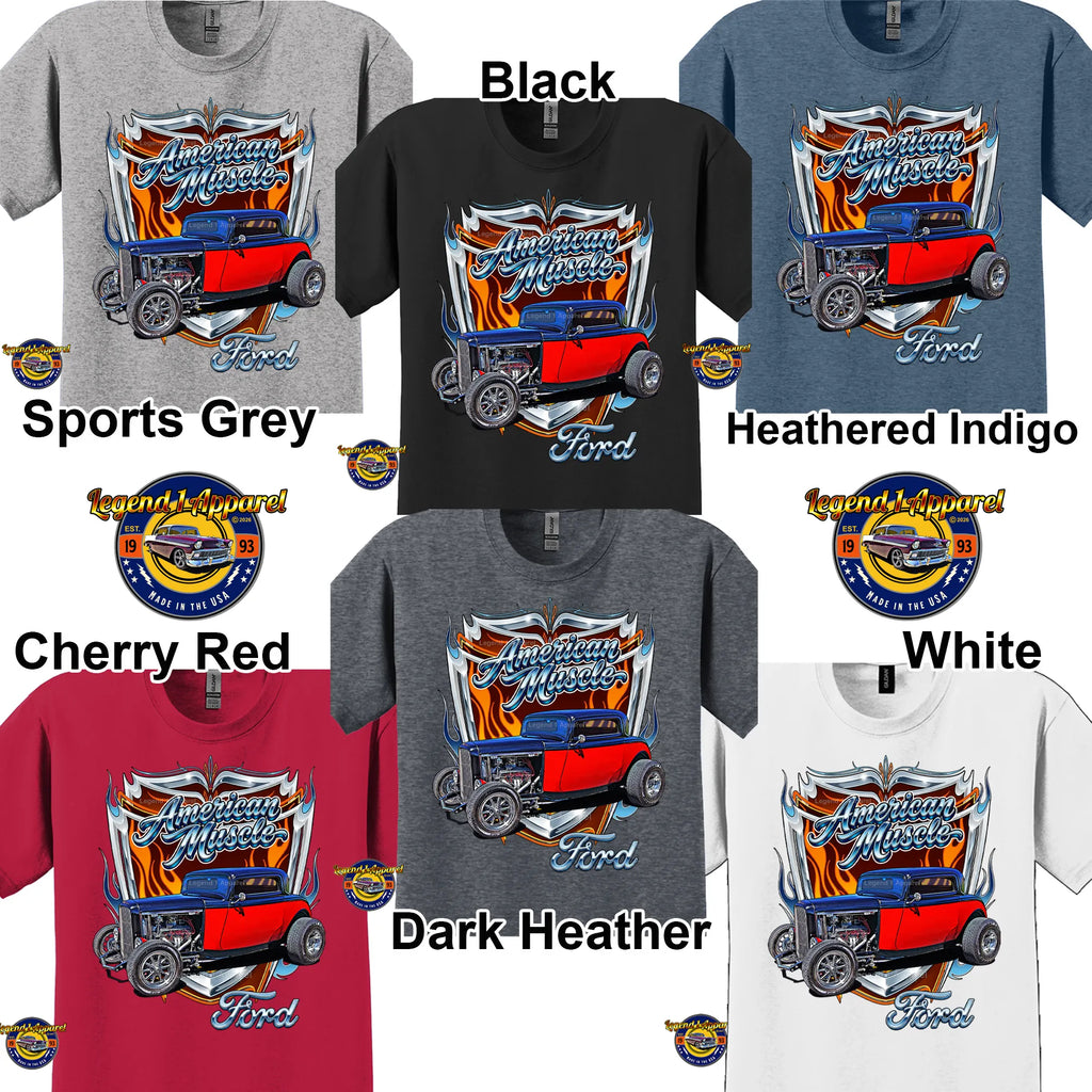 1932 Ford Coupe American Muscle T-Shirt – 32 Deuce Coupe Ford Car Graphic Tee