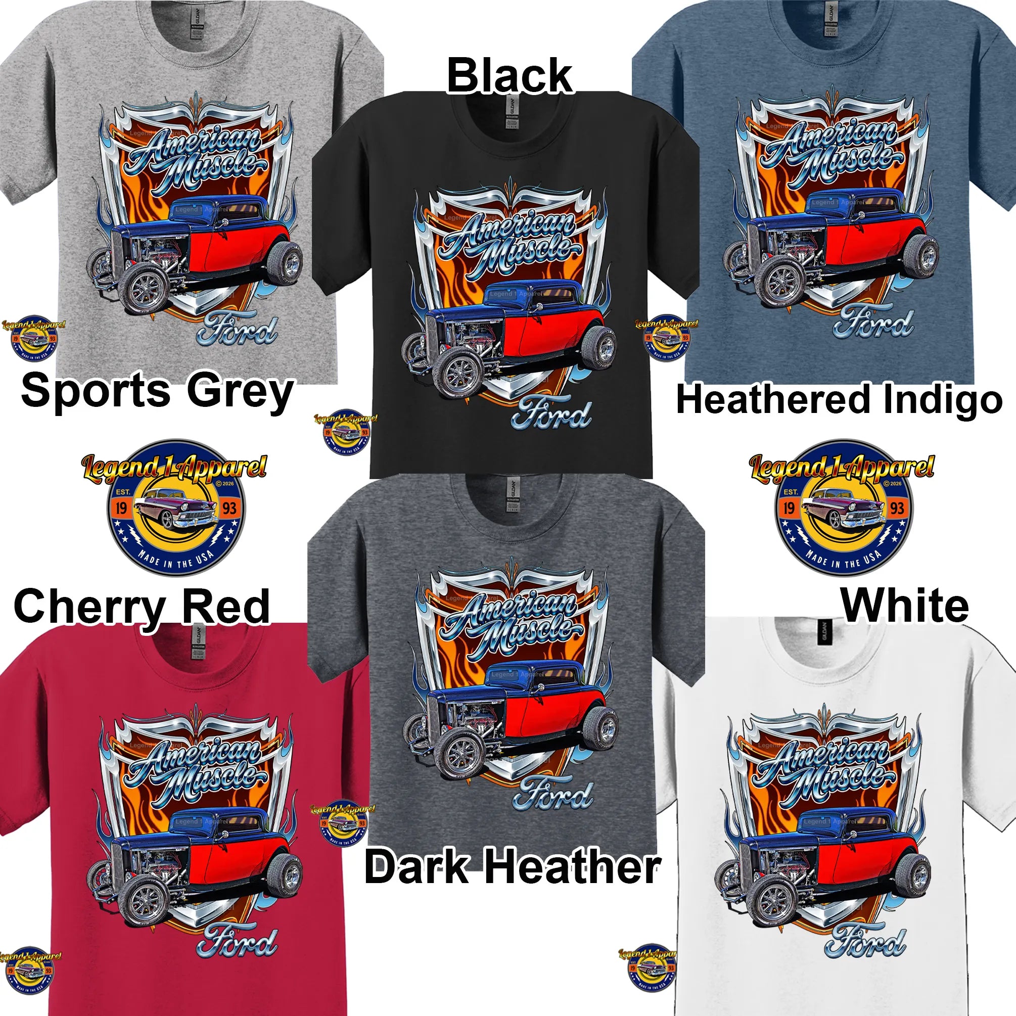 1932 Ford Coupe American Muscle T-Shirt – 32 Deuce Coupe Ford Car Graphic Tee