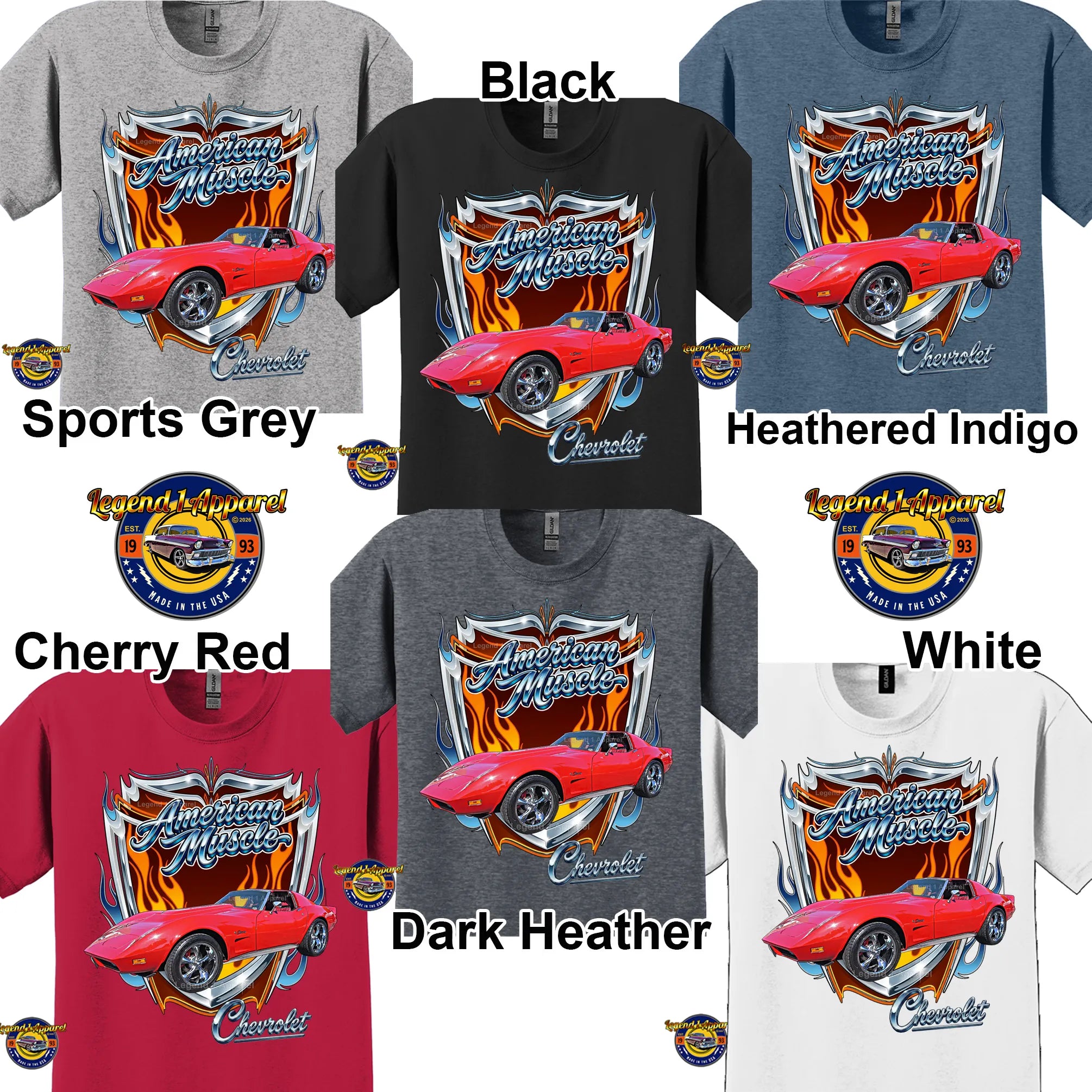 1974 Chevrolet Corvette C3 American Muscle T-Shirt – 74 Chevy Classic Car Graphic Tee