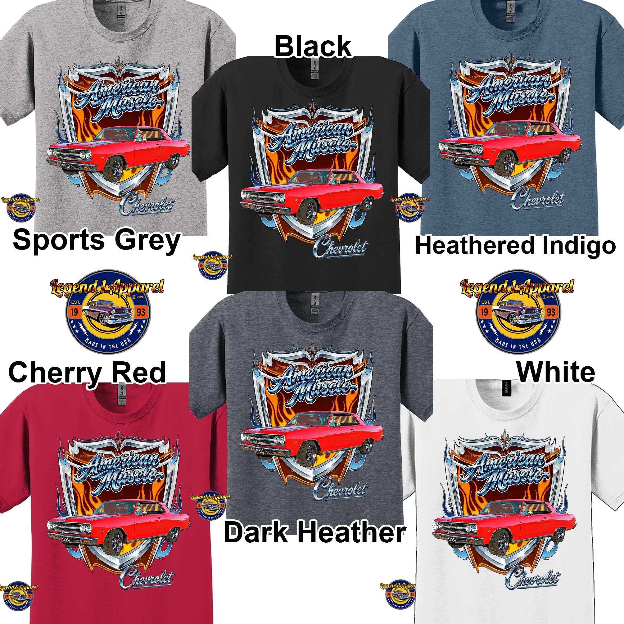 1965 Chevrolet Chevelle SS American Muscle T-Shirt – 65 Chevy Classic Car Graphic Tee