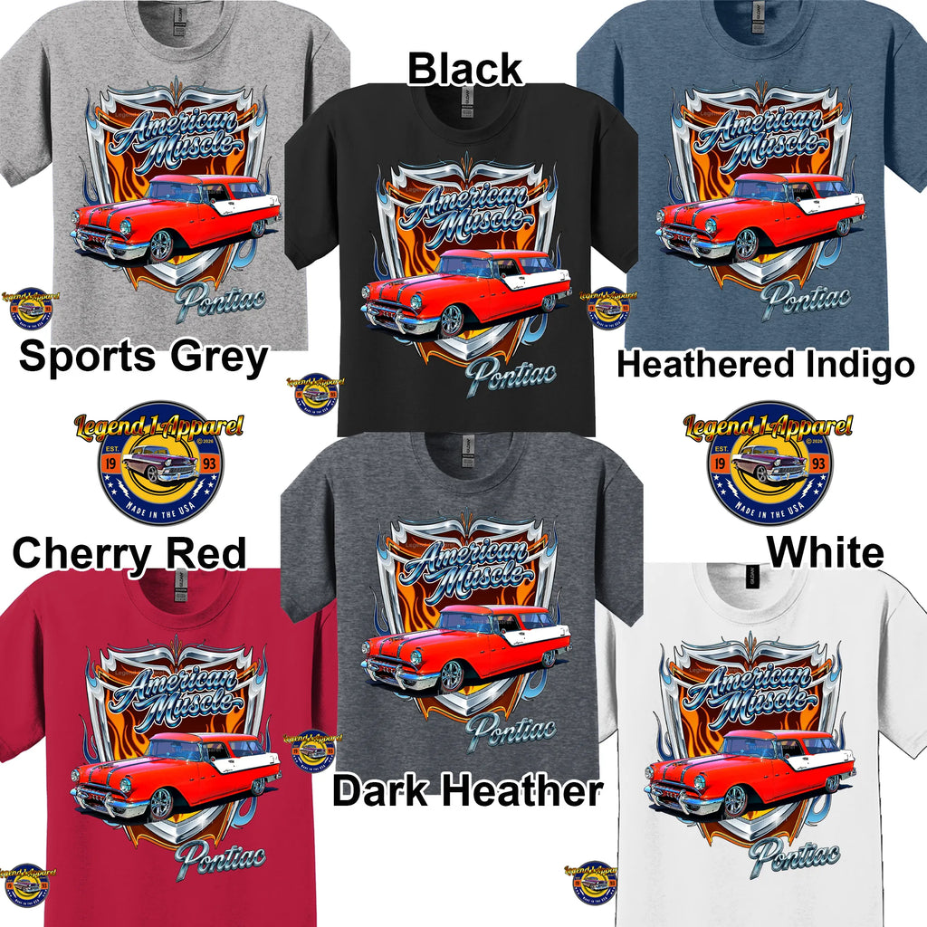 1956 Pontiac Safari American Muscle T-Shirt – 56 Pontiac Wagon Classic Car Graphic Tee