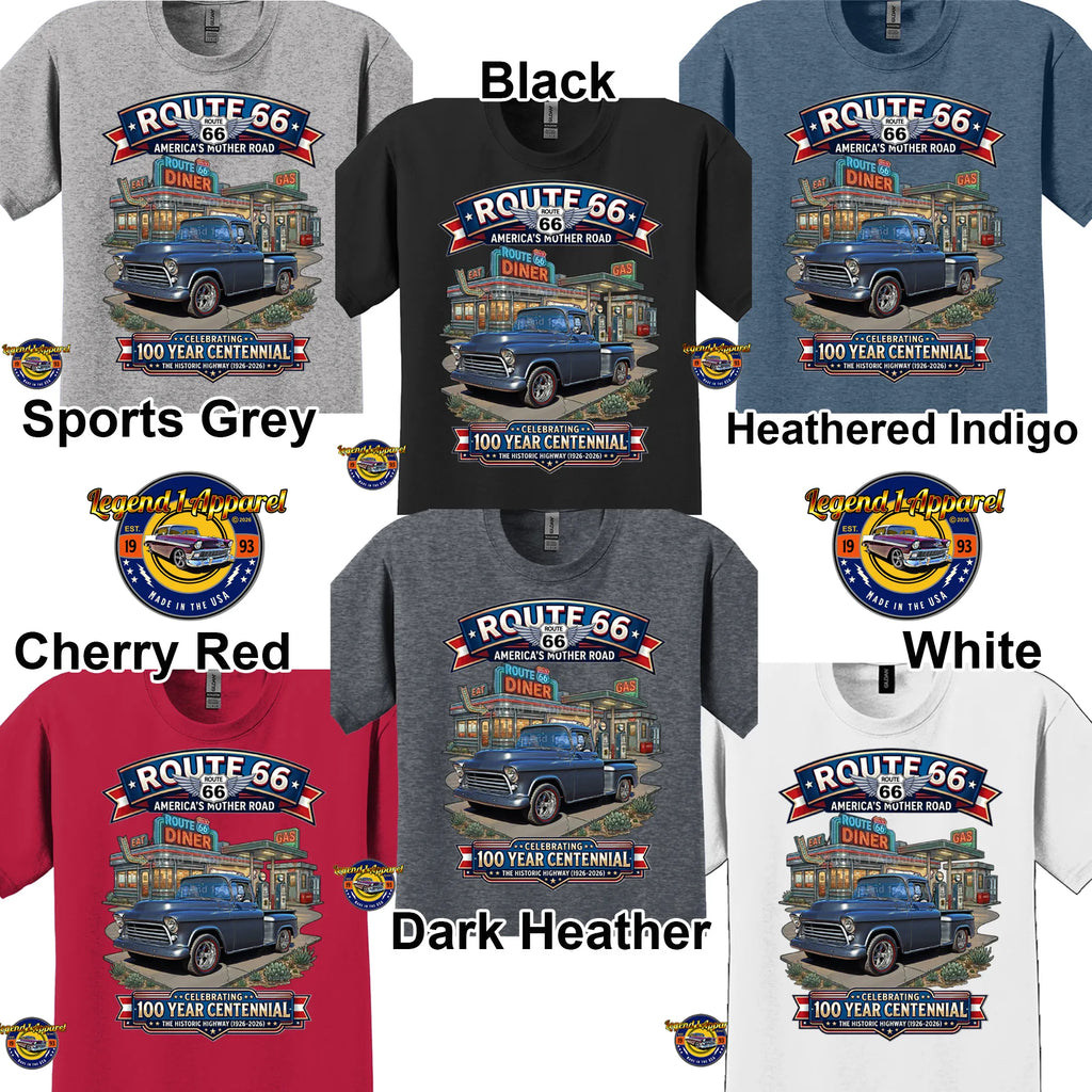1955 Chevrolet Pick up Classic Truck Graphic Tee – Route 66 Centennial T-Shirt