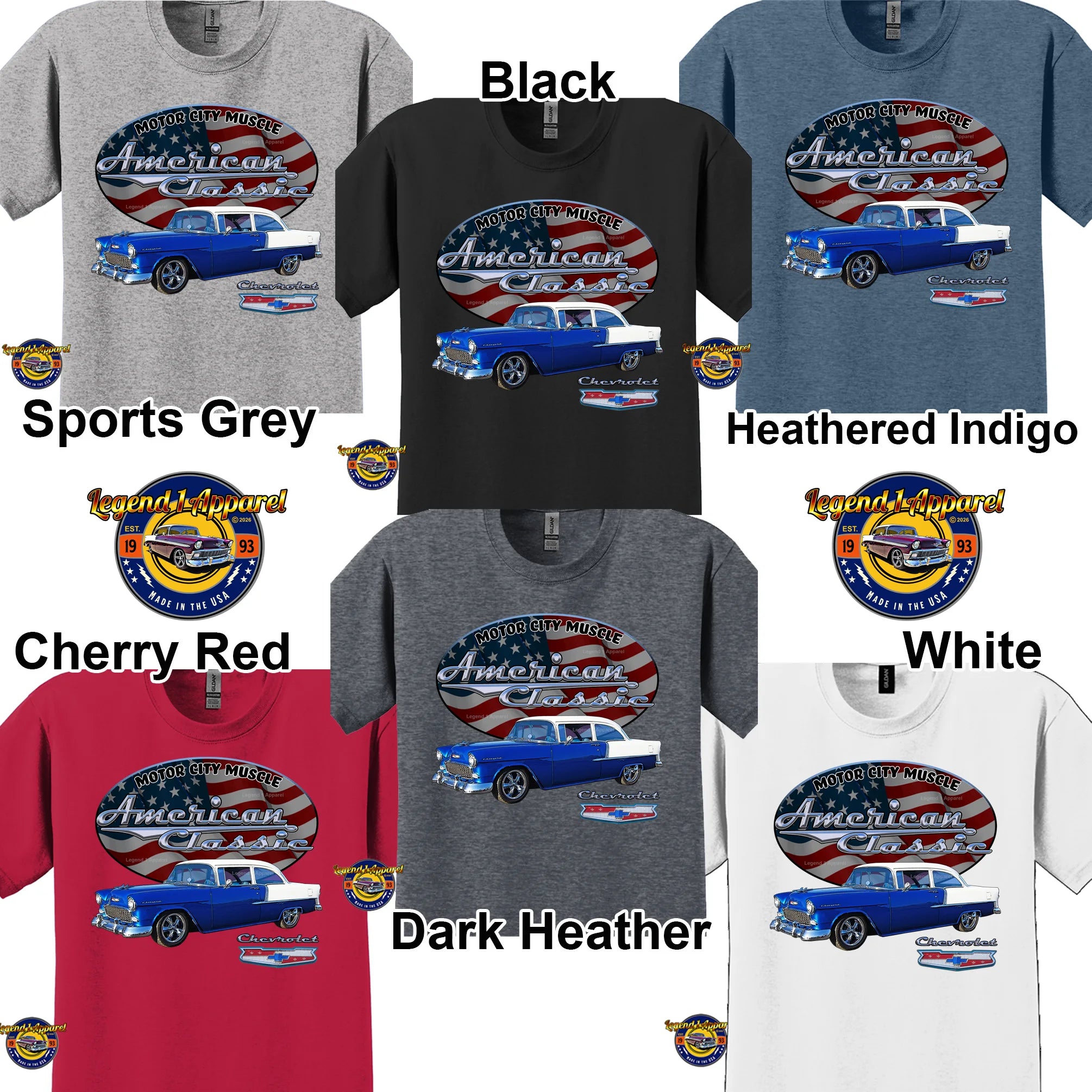 1955 Chevrolet Bel Air Coupe - American Classic Muscle Car T-shirt