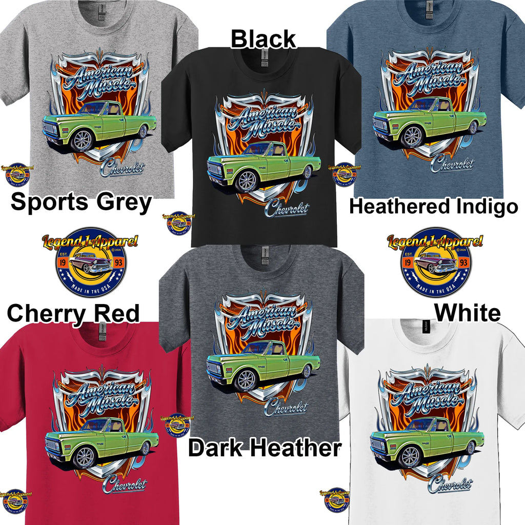 1972 Chevrolet Truck American Muscle T-Shirt – 72 Chevy C10 Classic Pick Up Graphic Tee