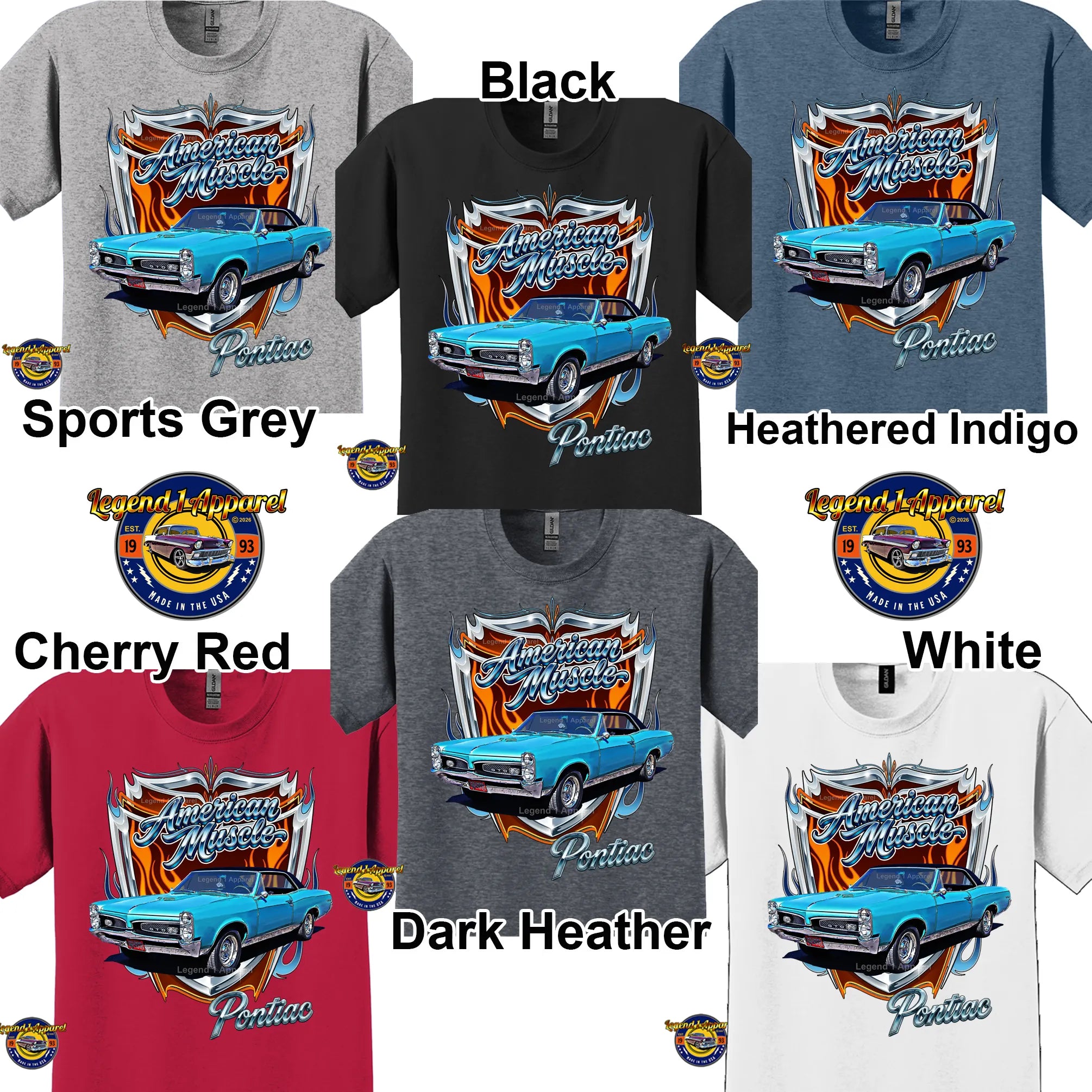 1967 Pontiac GTO American Muscle T-Shirt – 67 GTO Classic Car Graphic Tee