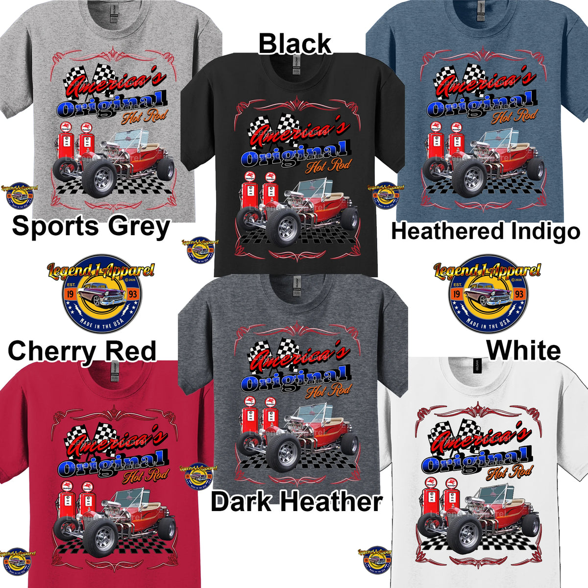 Your Classic Car or Hot Rod custom made T-shirt. Send us a picture of your car. American Original Hot Rod
