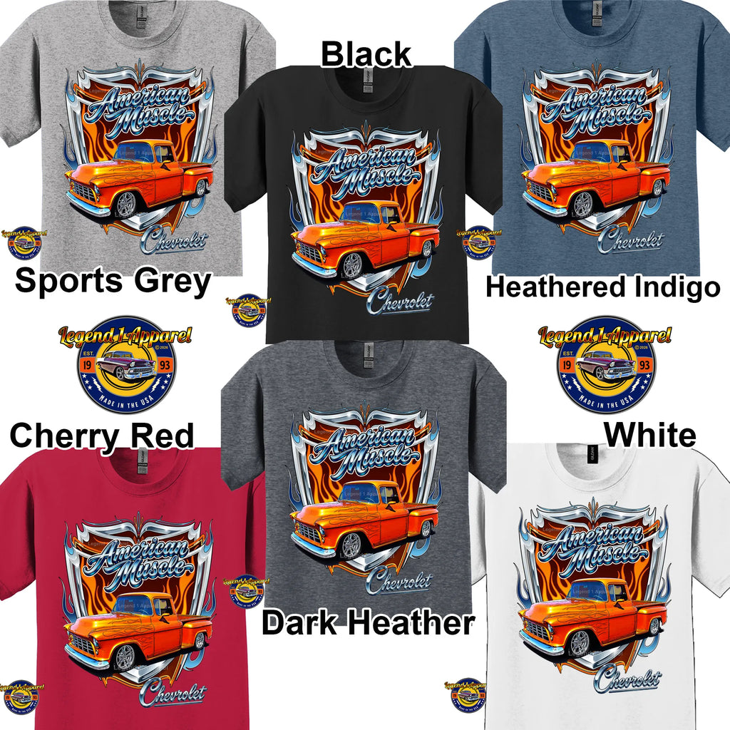 1955 Chevy Truck American Muscle T-Shirt –55 Chevrolet Pick up Classic Truck Graphic Tee