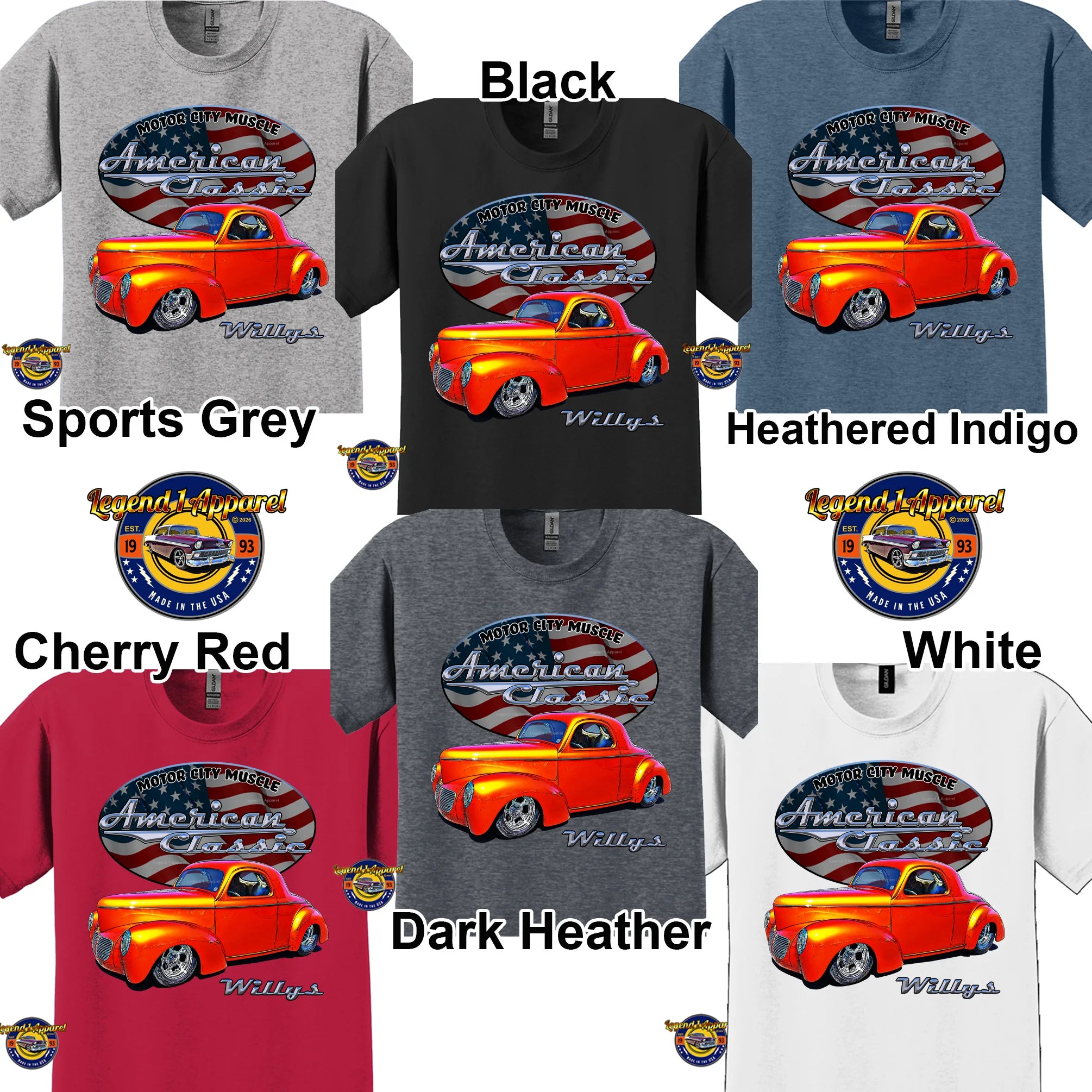 1941 Willys Coupe - American Classic Muscle Car T-shirt