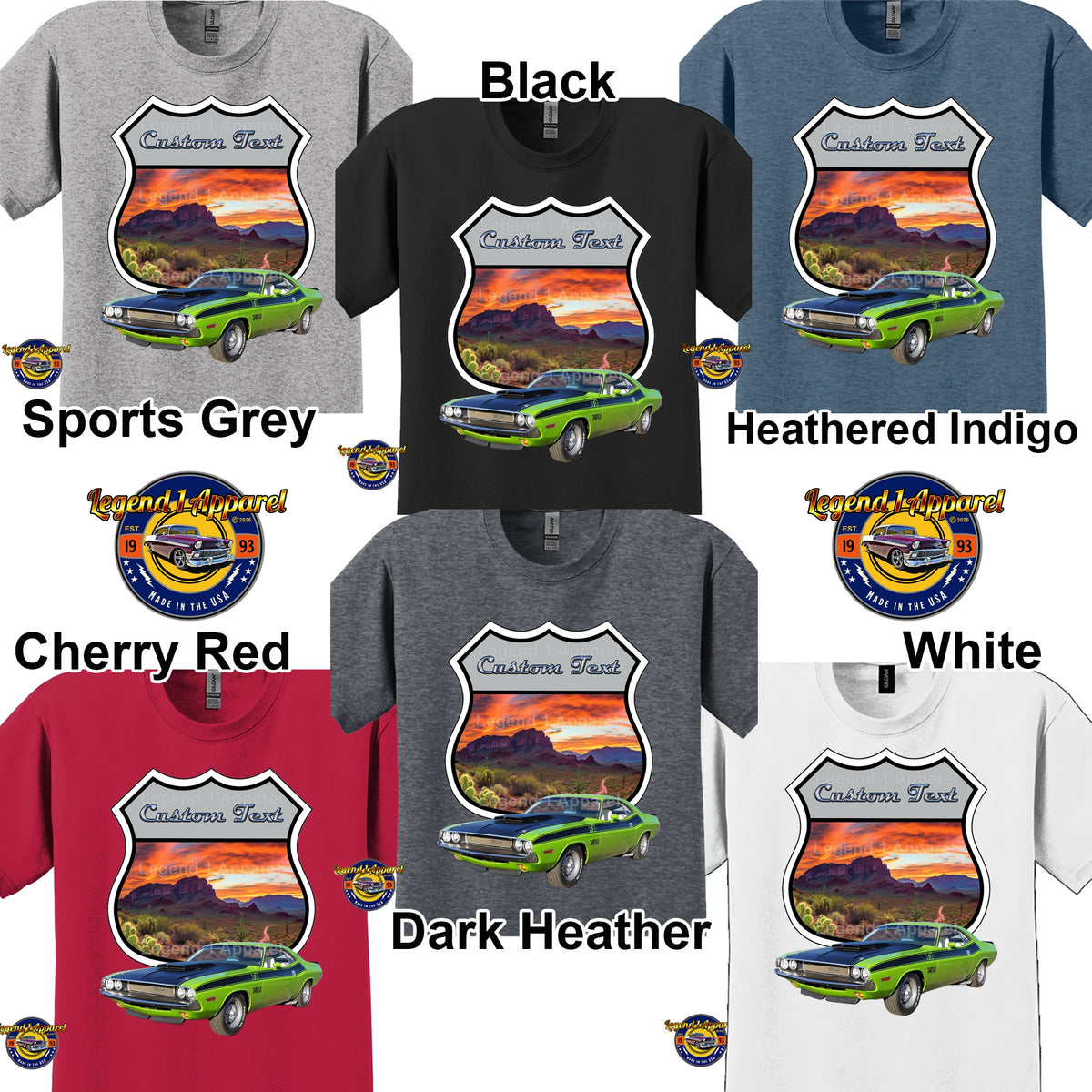 Your Classic Car or Hot Rod custom made T-shirt. Send us a picture of your car. Desert Highway Sign