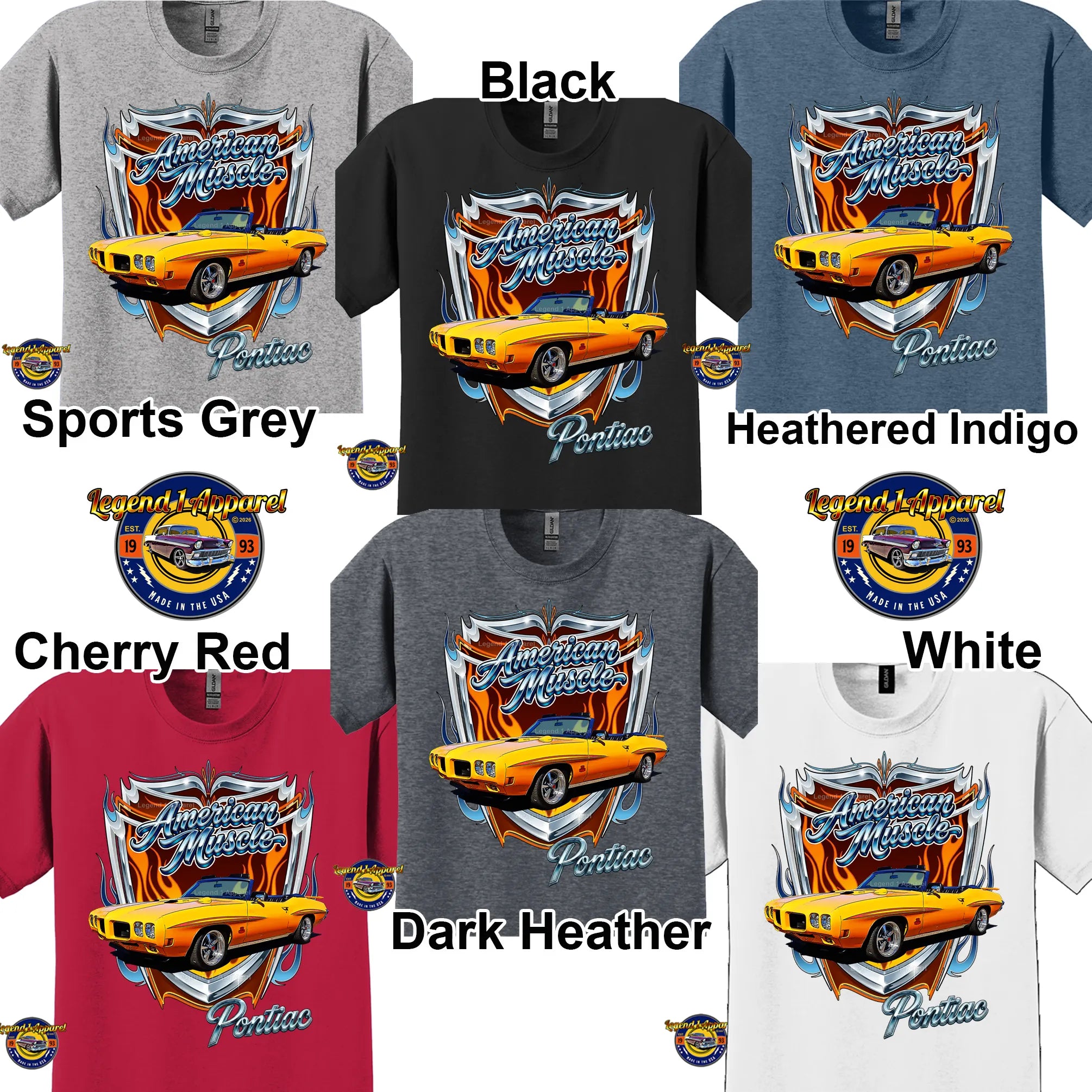 1970 Pontiac GTO American Muscle T-Shirt – 70 Judge GTO Classic Car Graphic Tee
