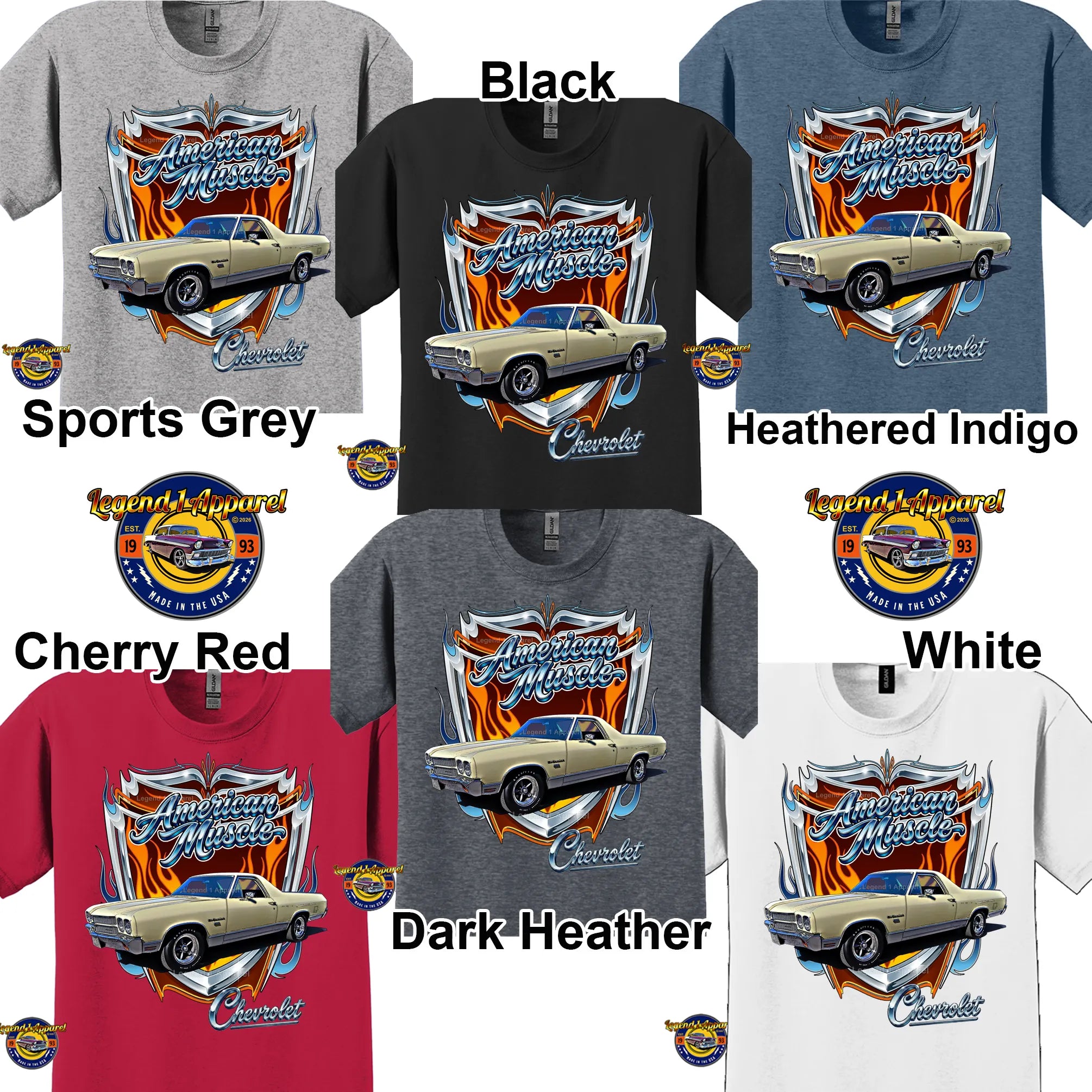1970 Chevrolet El Camino American Muscle T-Shirt – 70 Chevy Classic Truck Graphic Tee