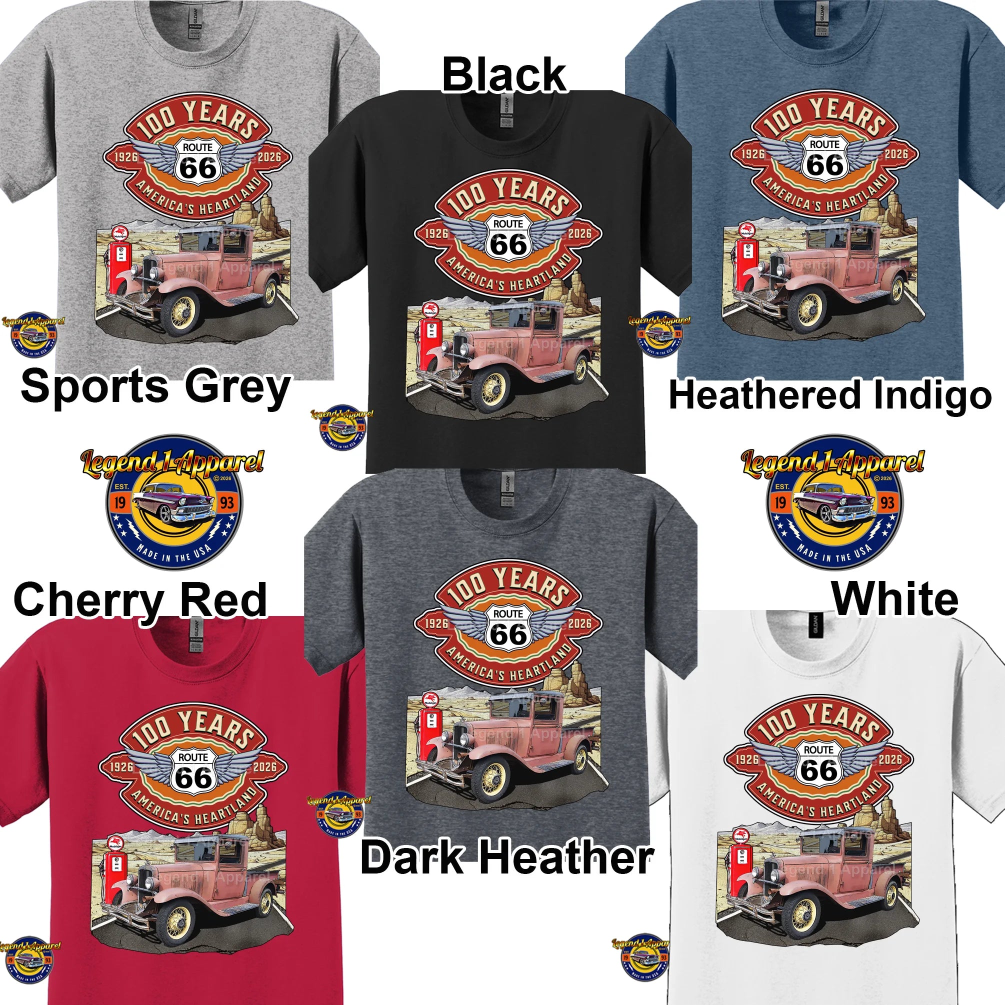 1932 Chevrolet Pick up Truck Classic Truck Graphic Tee – Route 66 100 Years T-Shirt