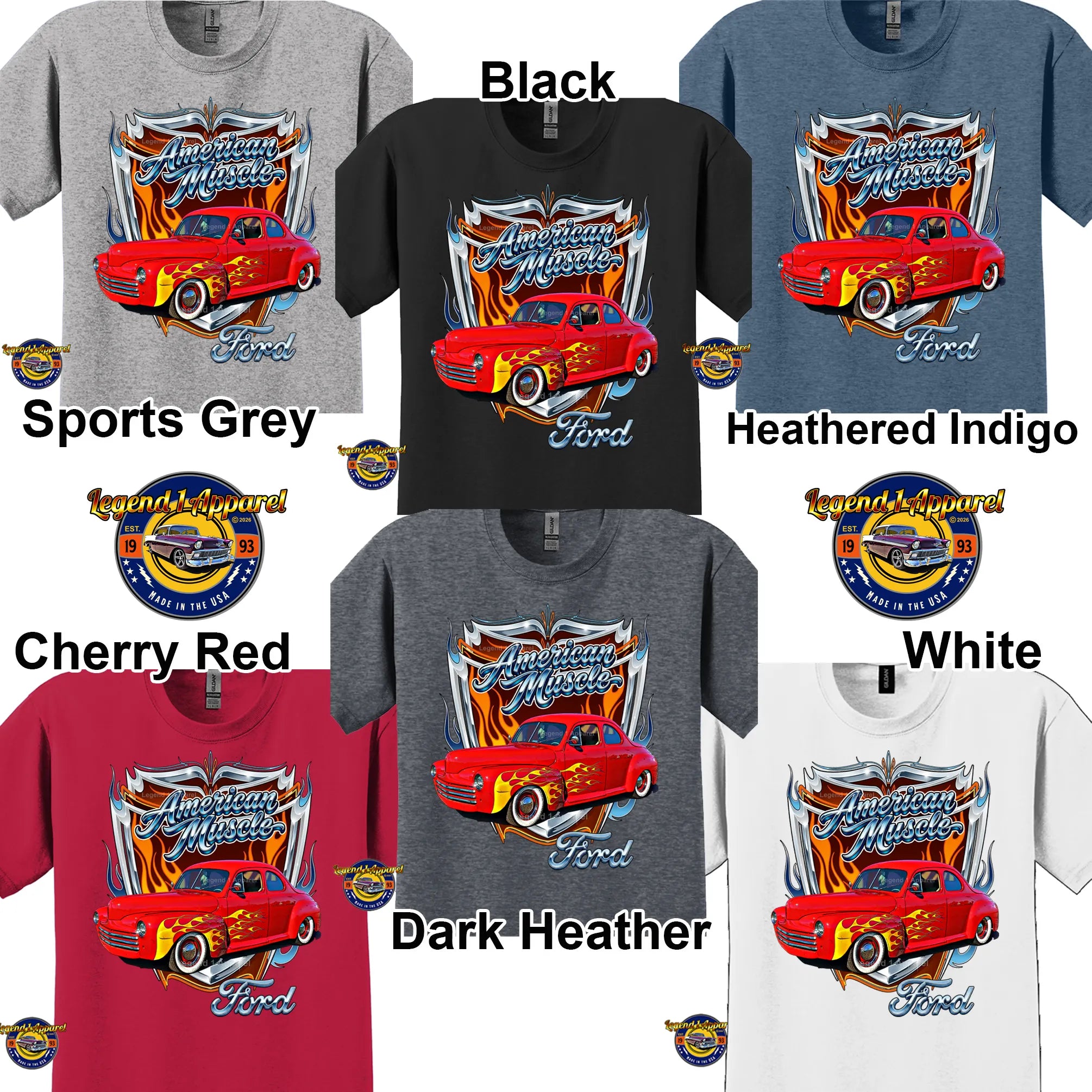 1947 Ford Coupe American Muscle T-Shirt –47 Ford Coupe Car Graphic Tee