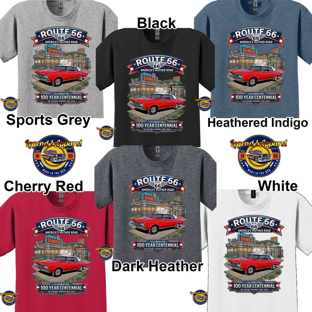 1964 Oldsmobile Cutlass 442 Classic Car Graphic Tee – Route 66 Centennial T-Shirt