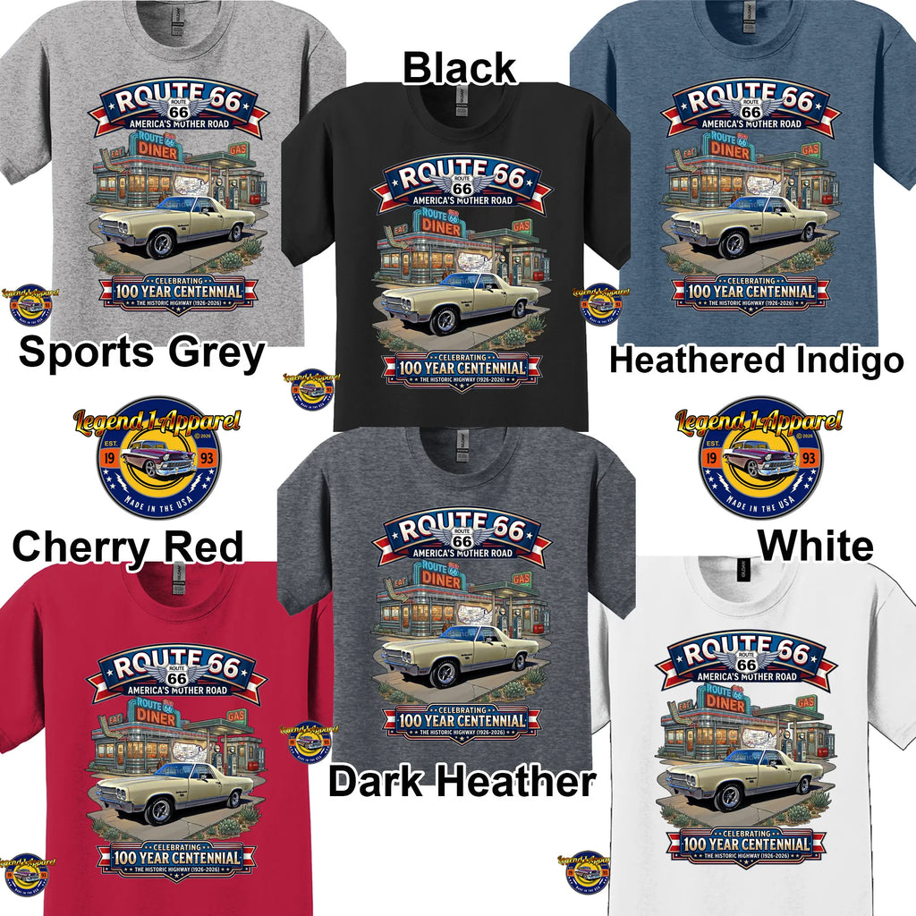 1970 Chevrolet El Camino Classic Truck Graphic Tee – Route 66 Centennial T-Shirt