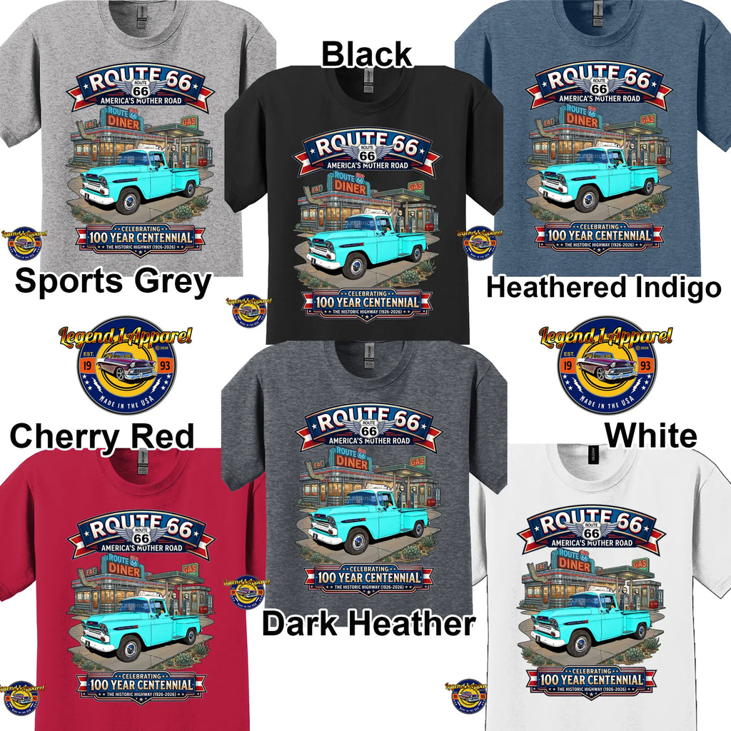 1959 Chevrolet Pick Up Classic Truck Graphic Tee – Route 66 Centennial T-Shirt