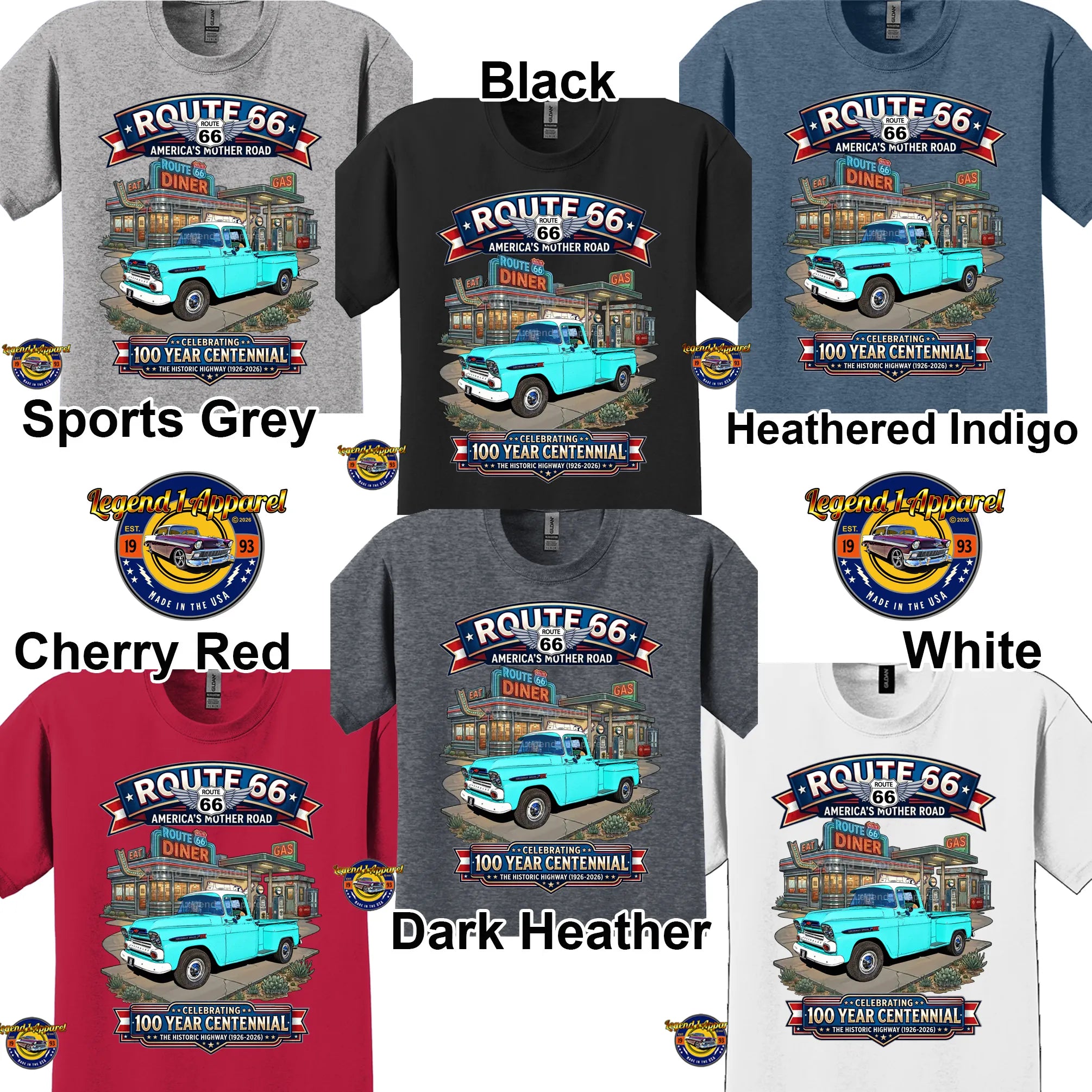 1959 Chevrolet Pick Up Classic Truck Graphic Tee – Route 66 Centennial T-Shirt