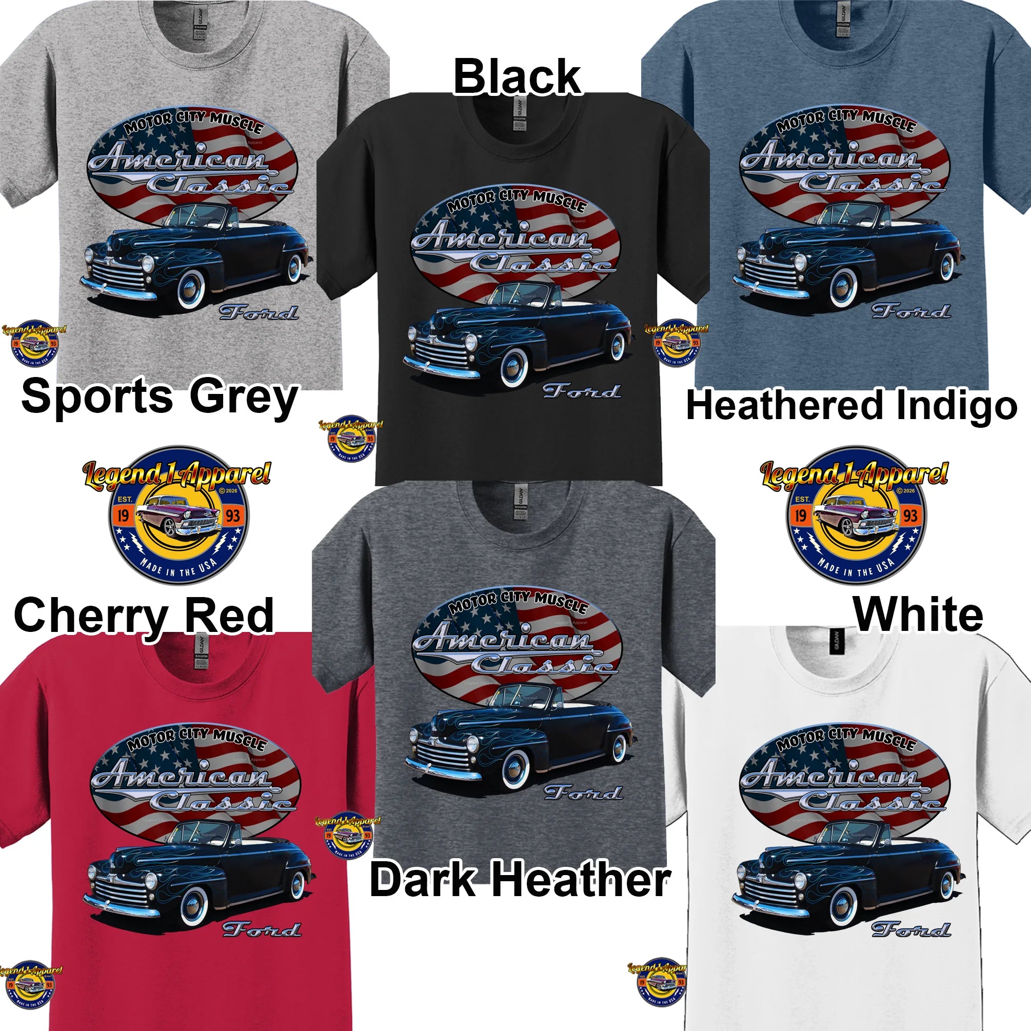 1947 Ford Convertible - American Classic Muscle Car T-shirt