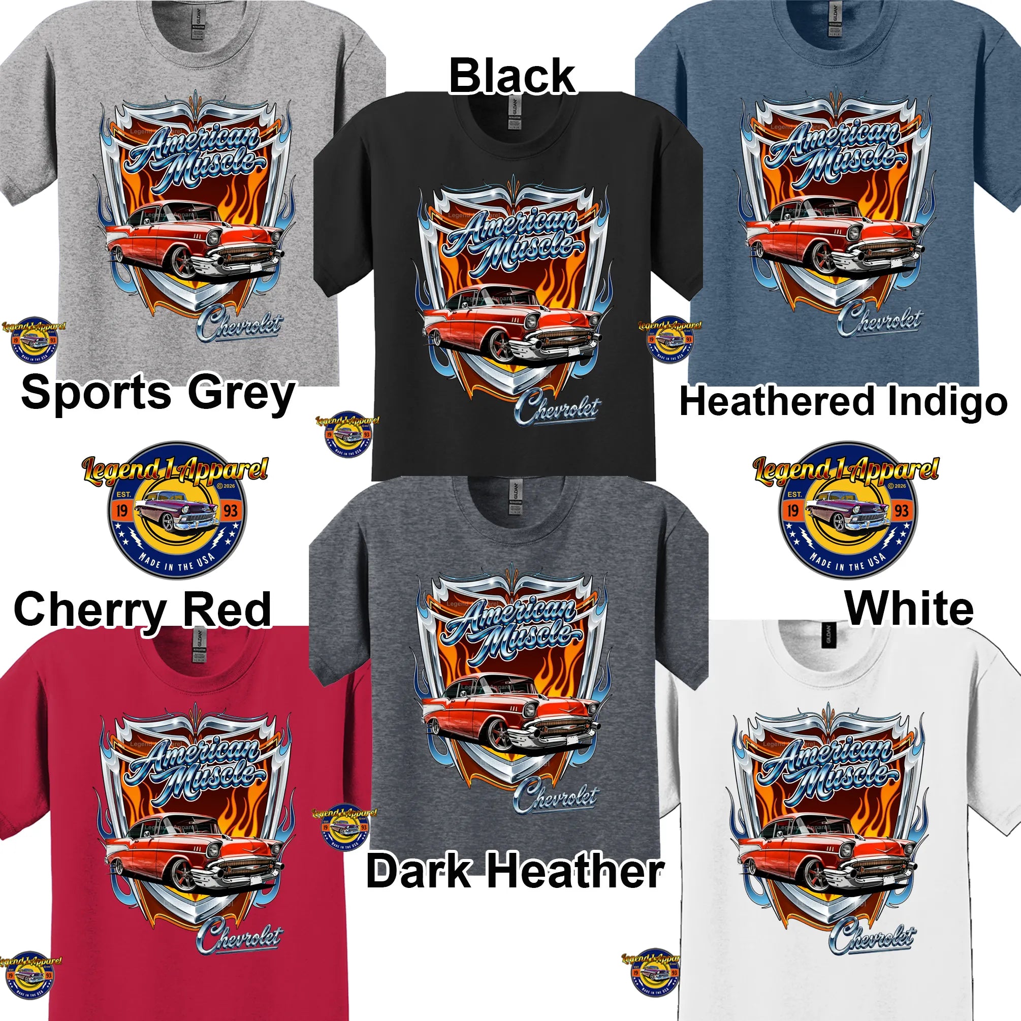 1957 Chevy Bel Air American Muscle T-Shirt – 57 Chevrolet Bel Air Classic Car Graphic Tee