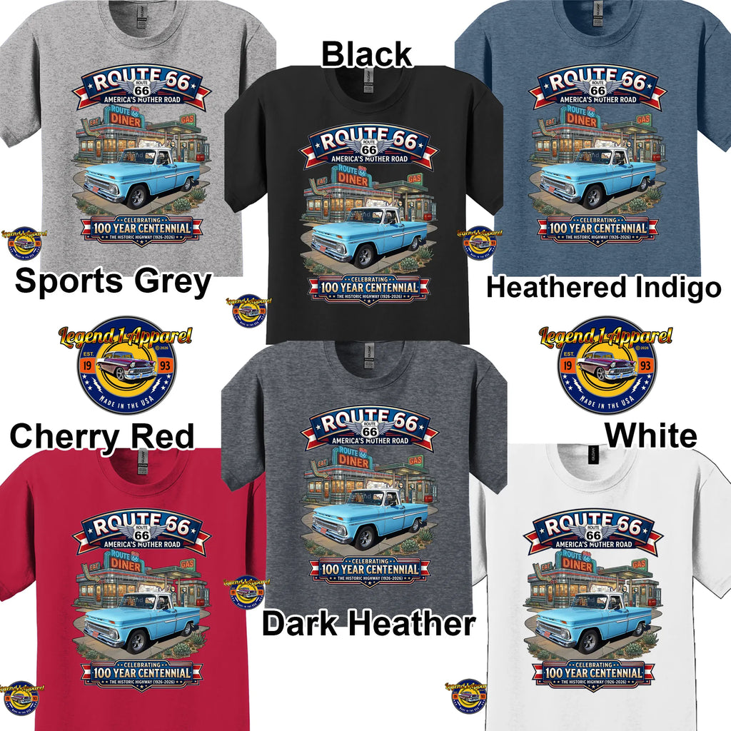 1964 Chevrolet Pick Up Classic Truck Graphic Tee – Route 66 Centennial T-Shirt